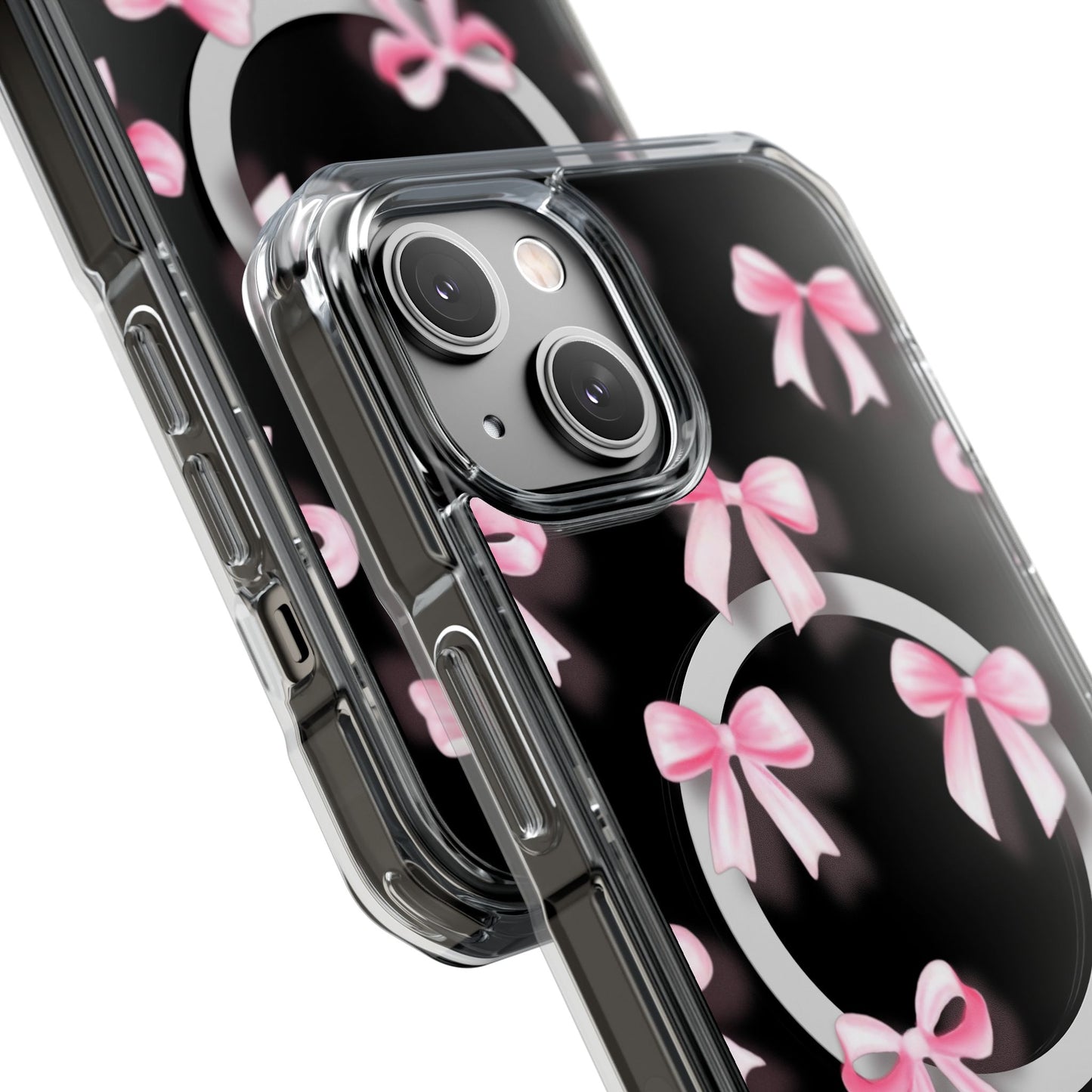 Pink Bows🎀 Magnetic Clear Impact Cases with Pink Bow Design | Stylish Phone Protection, Gifts for Her, Trendy Accessories, Birthday Gifts, Cute Tech