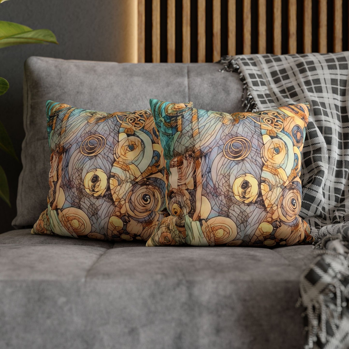 Ethereal Swirls design Faux Suede Square Pillow Cover