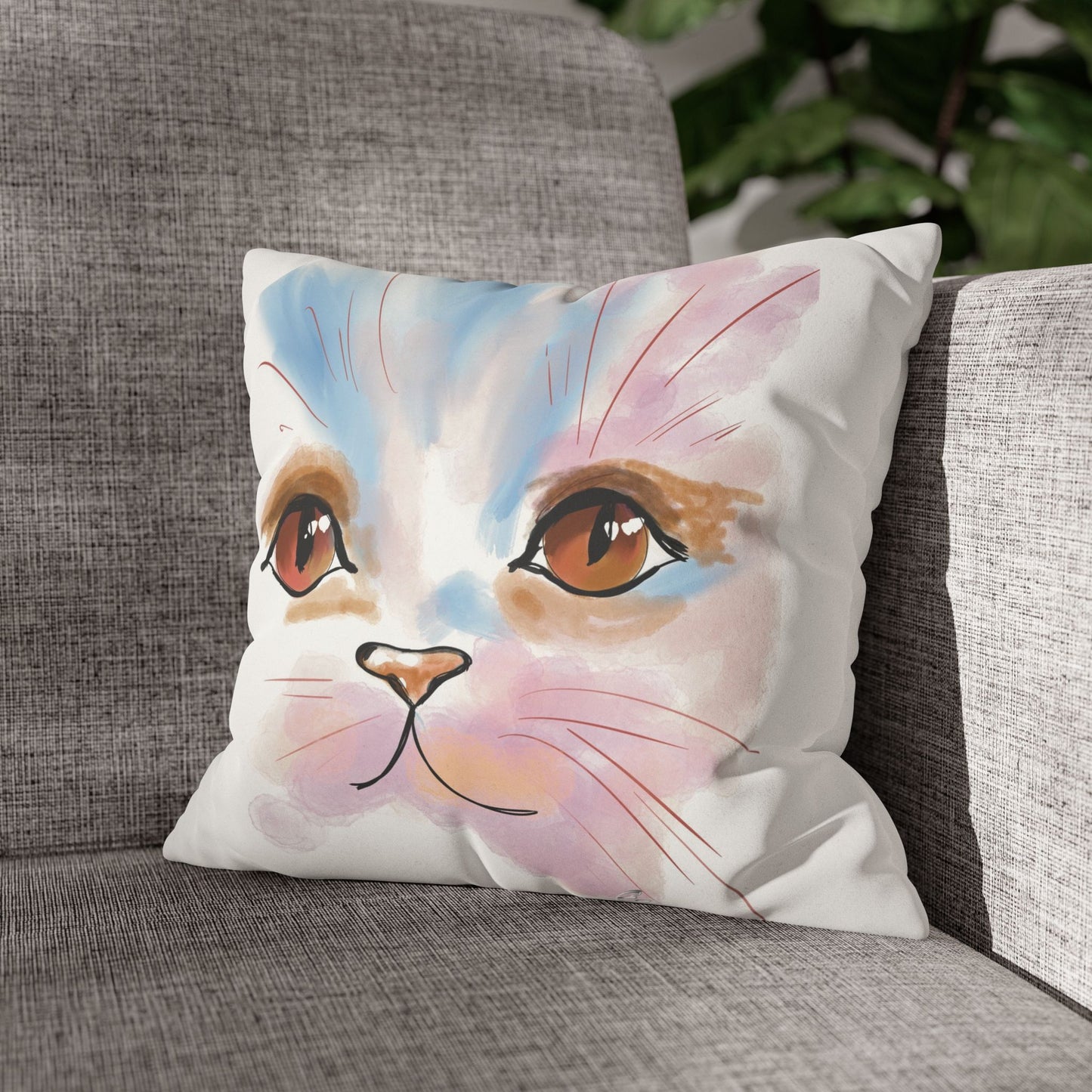Kitty Faux Suede Pillowcase - Pet Home Design