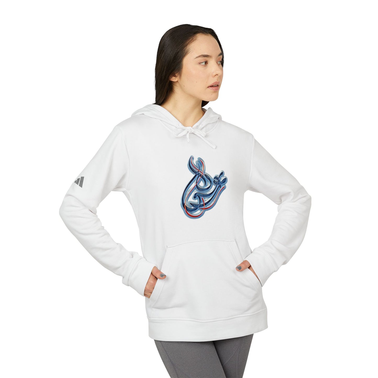 Kalli K X Adidas Unisex Fleece Hoodie-Modern Calligraphy LOVE