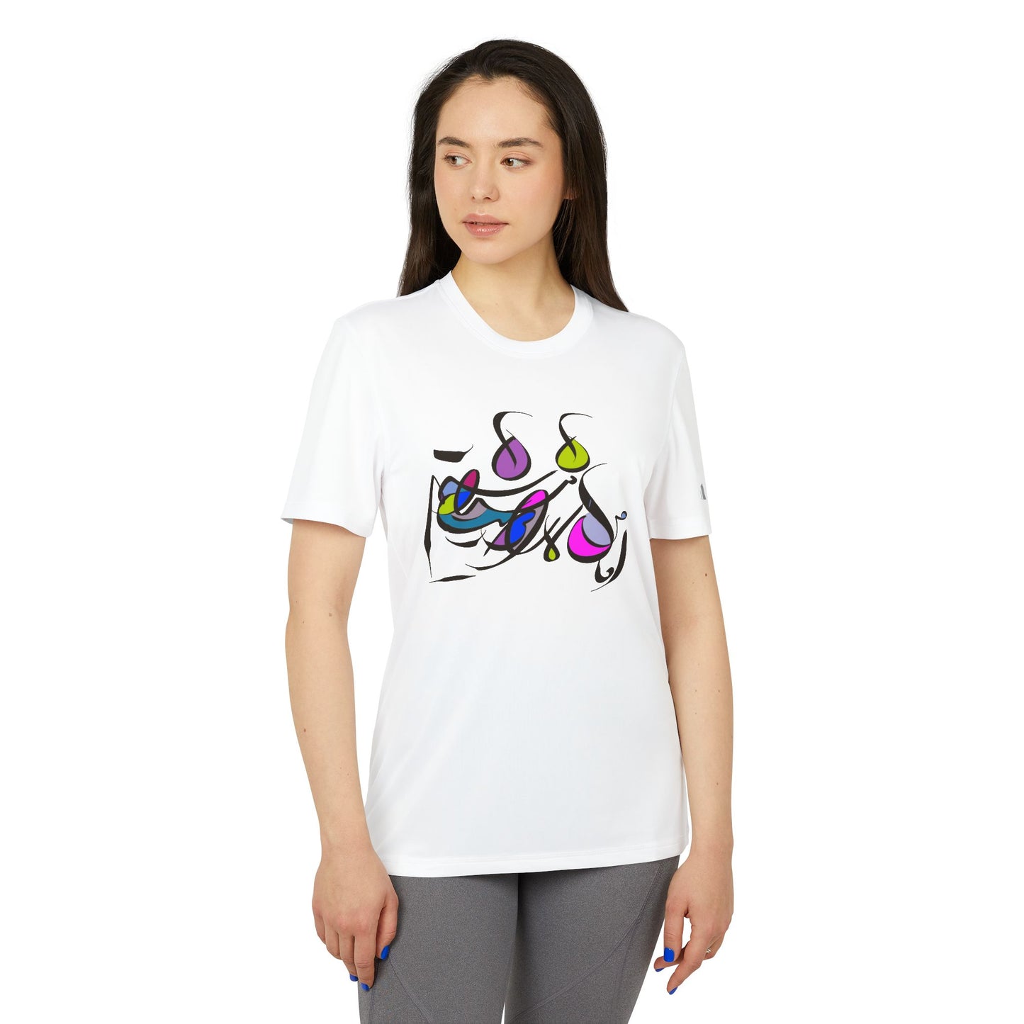 Adidas Unisex Sport T-Shirt with Artwork - Chic & Casual Sportswear modern calligraphy design