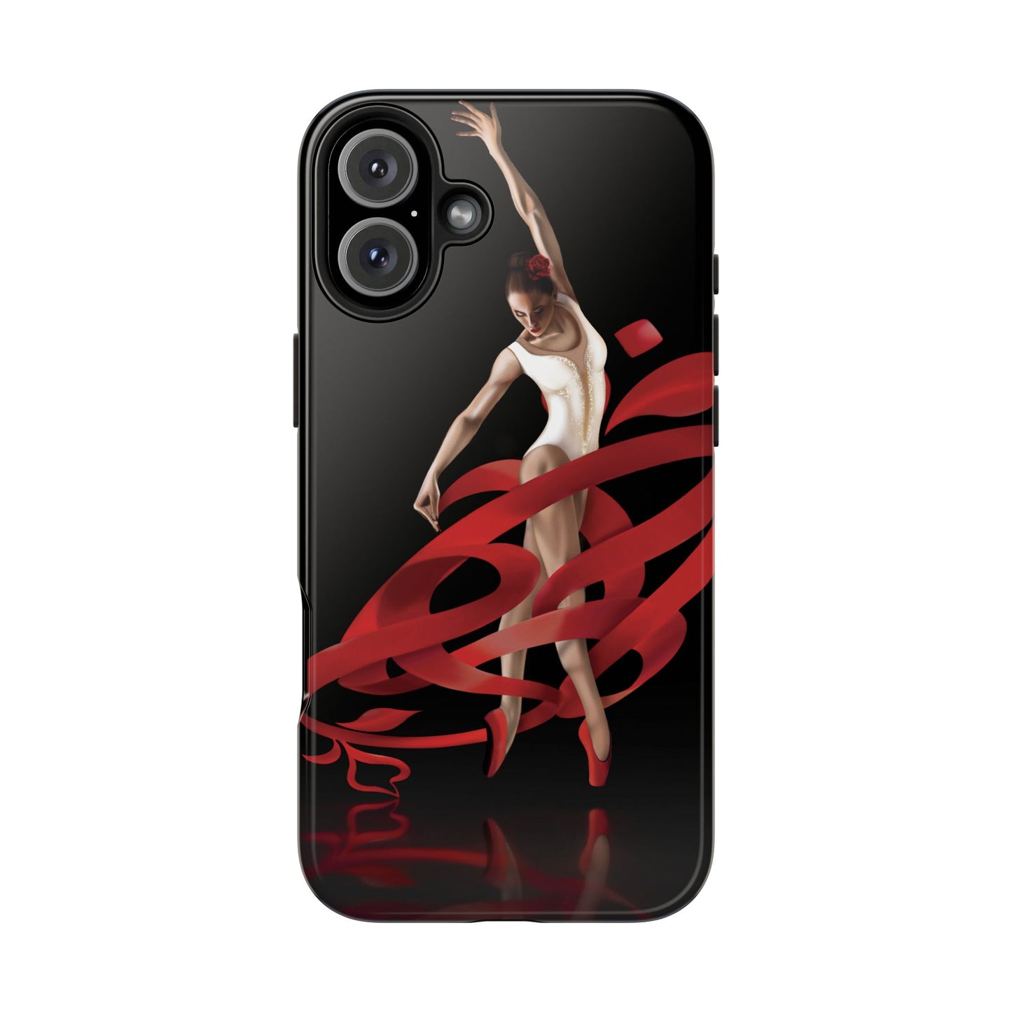 Phone Case Persian Calligraphy Rose Ribbon Ballerina