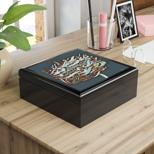 Detailed Calligraphy Beauty Jewelry Organizer