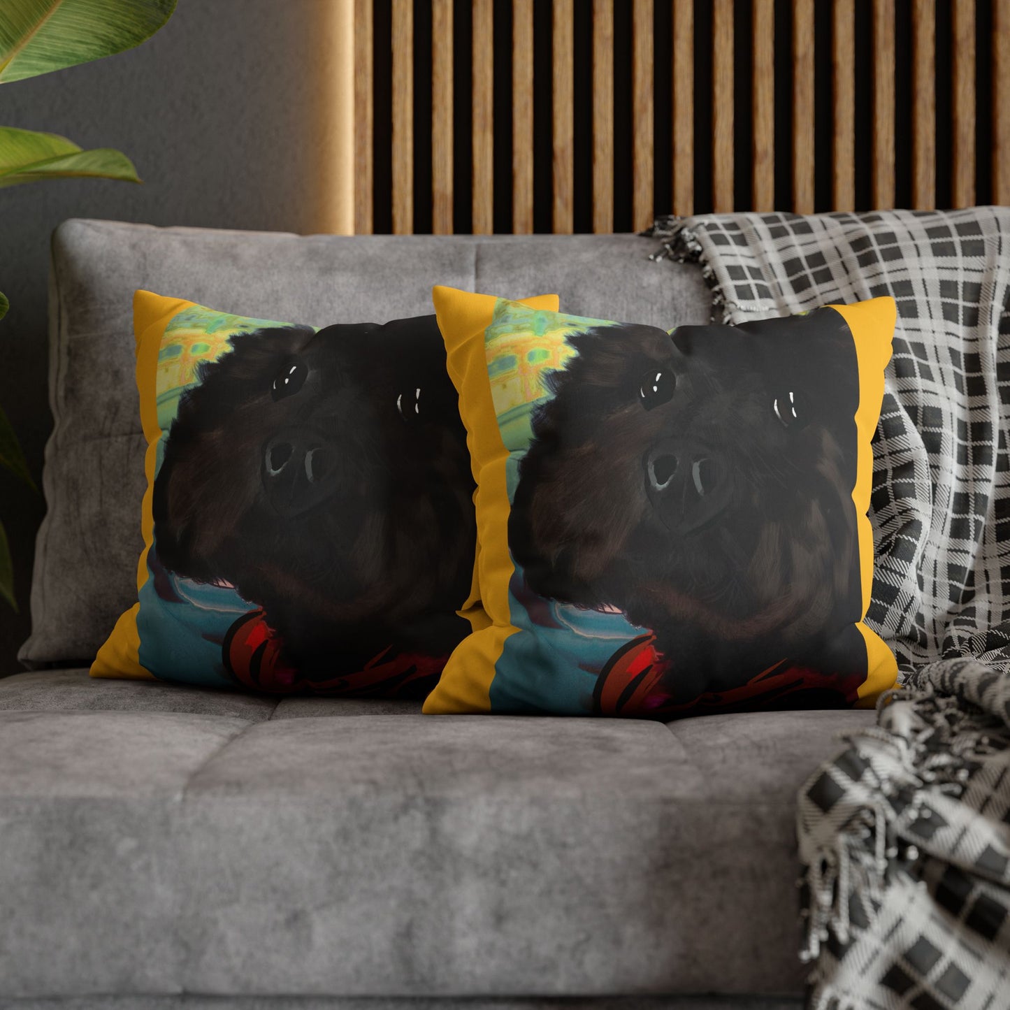 COAL Pillowcase - Modern Art Portrait Watercolour Design