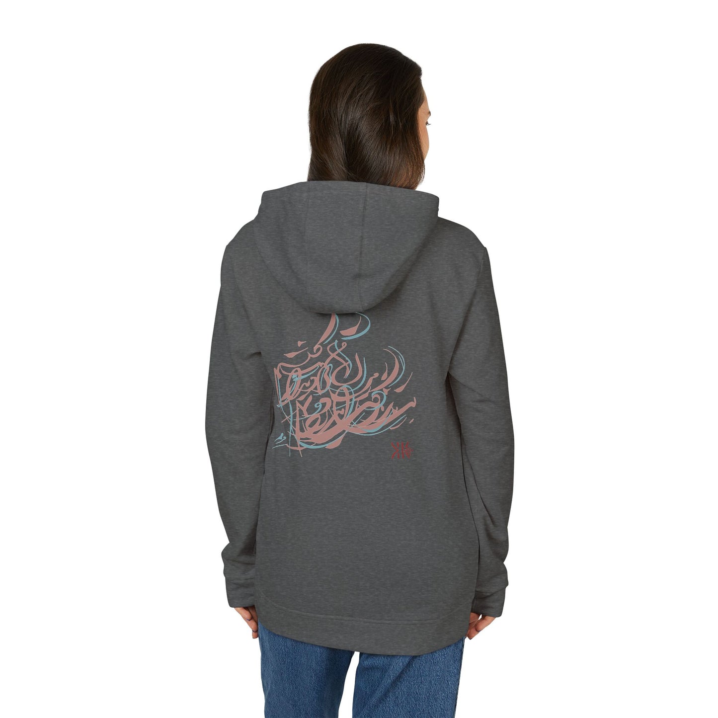 Adidas Fleece Hoodie with Kalli K Modern Calligraphy Design