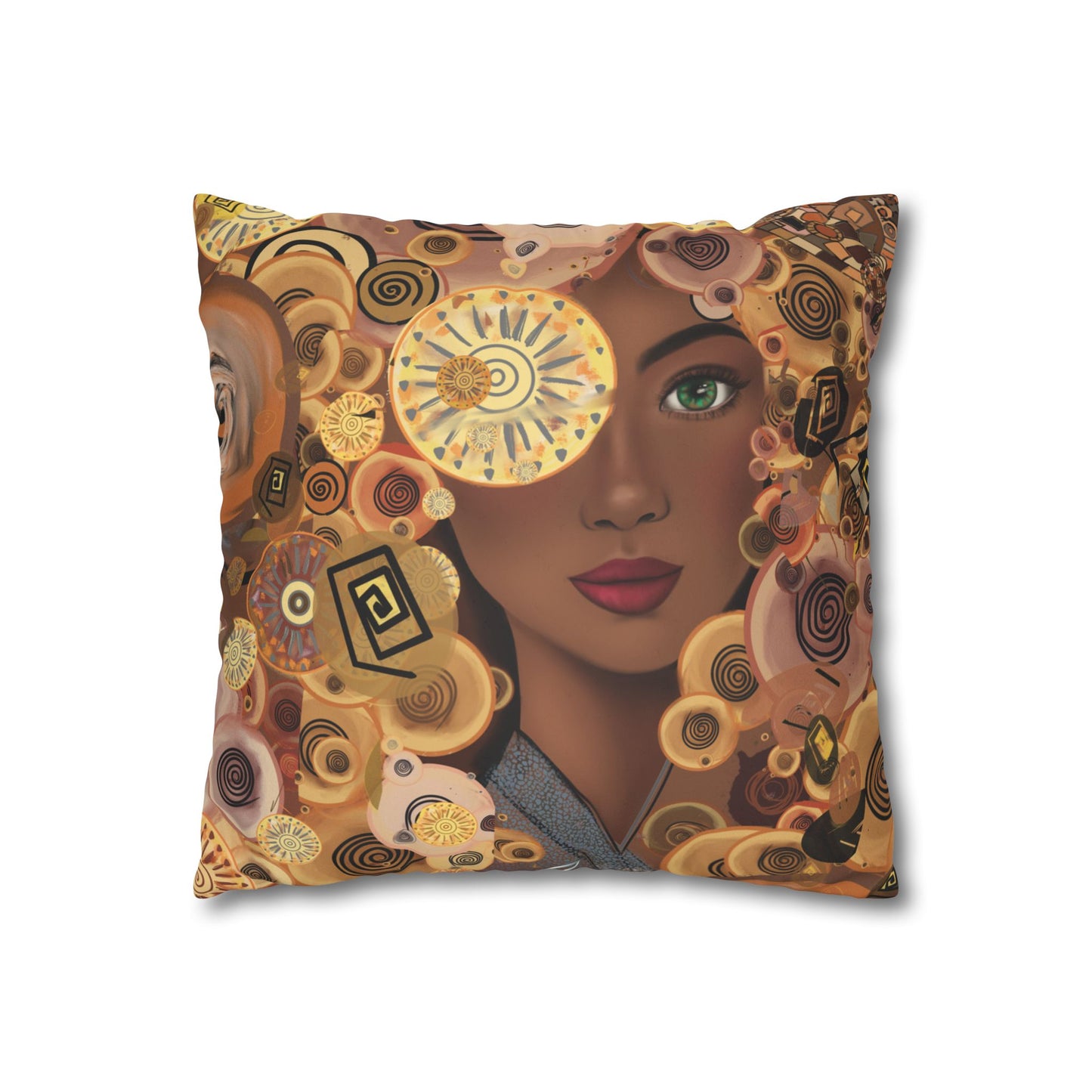 Persian art inspired beauty Faux Suede Square Pillow Cover