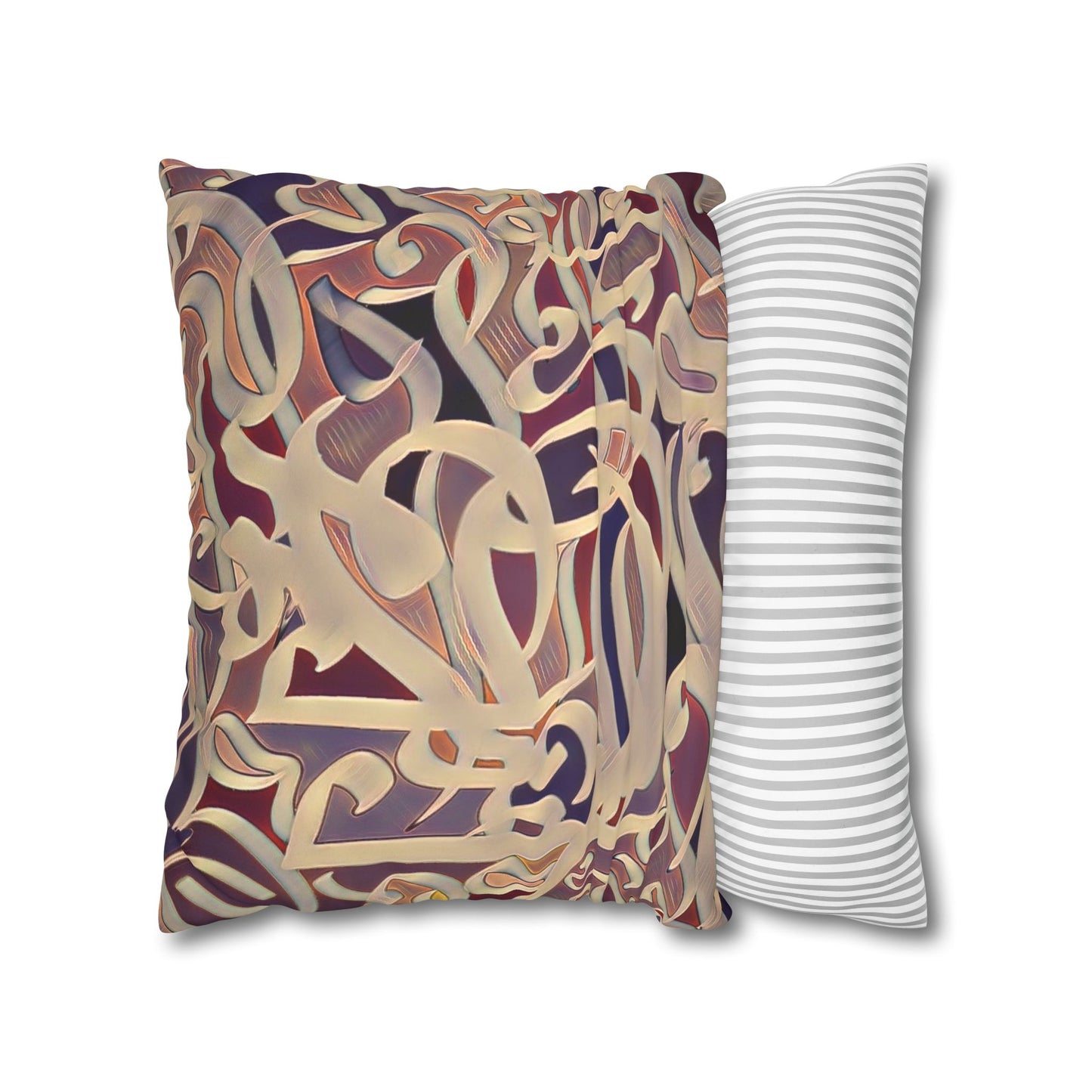 Persian Calligraphy beauty Faux Suede Square Pillow Cover