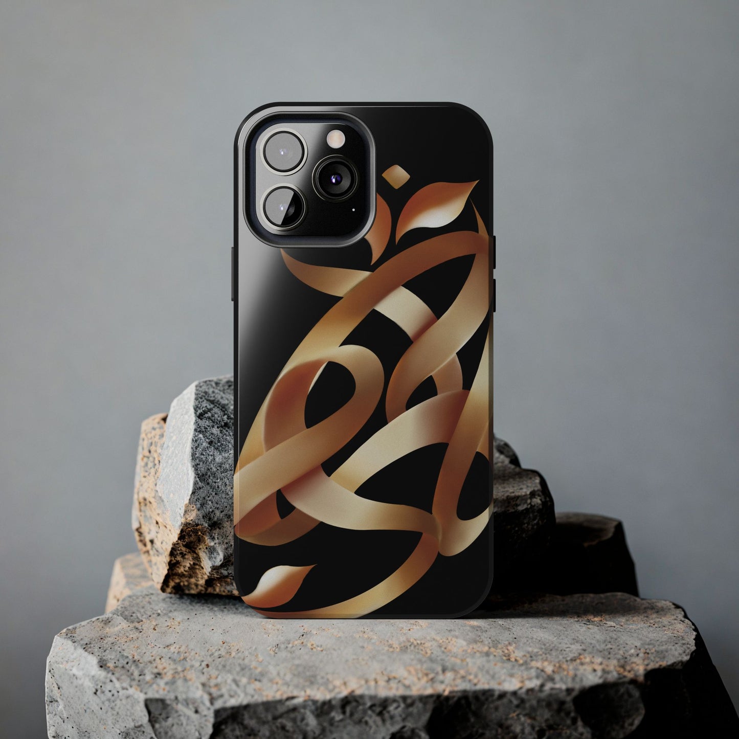 Gold Ribbon Phone Case Persian Calligraphy Modern Handwriting