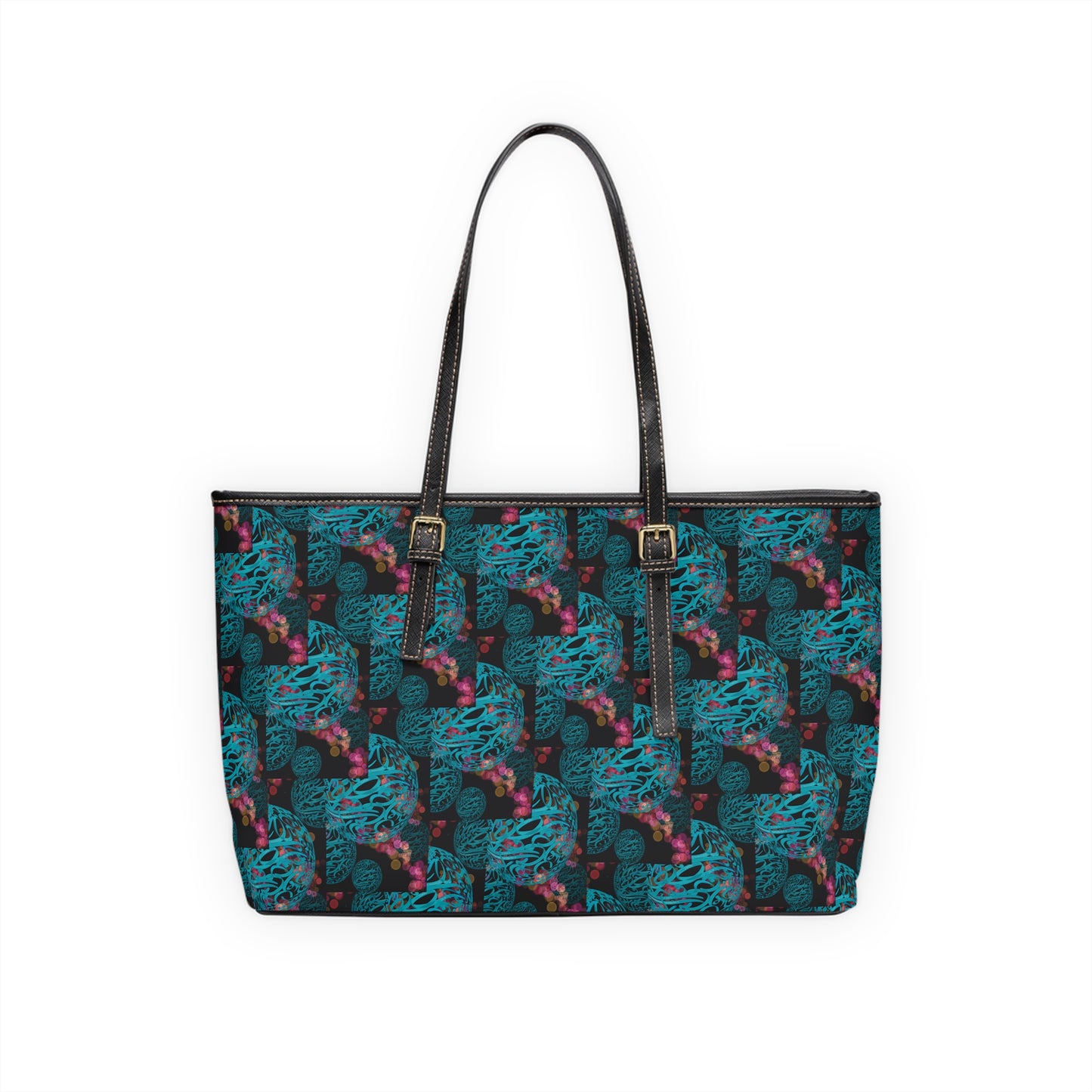 Elegant P U Leather Purse with Artistic Persian Calligraphy Design