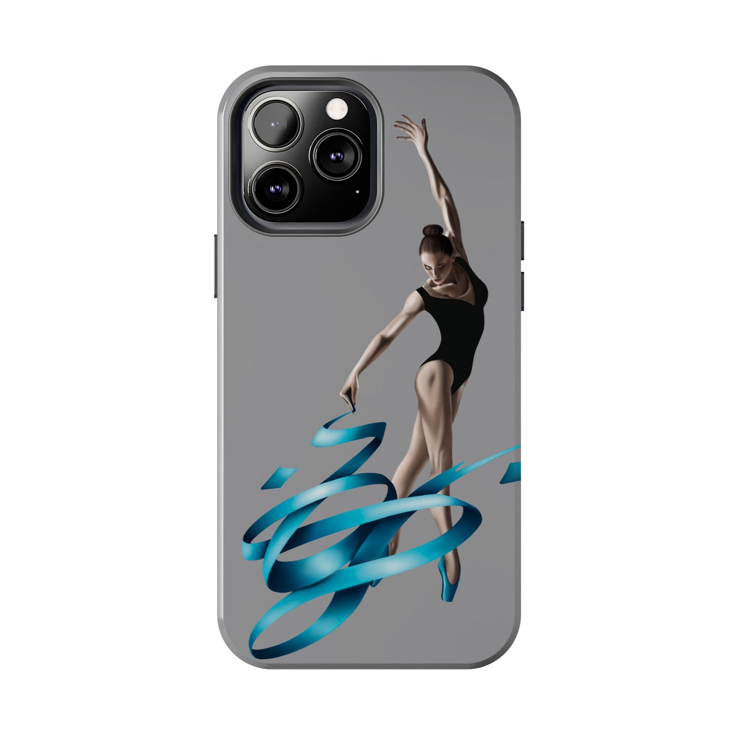 Phone Case - Ballerina with Blue Ribbon Persian Calligraphy Design in Grey