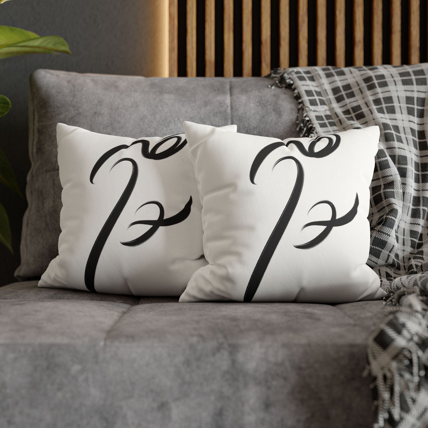 Hich Calligraphy beauty Faux Suede Square Pillow Cover