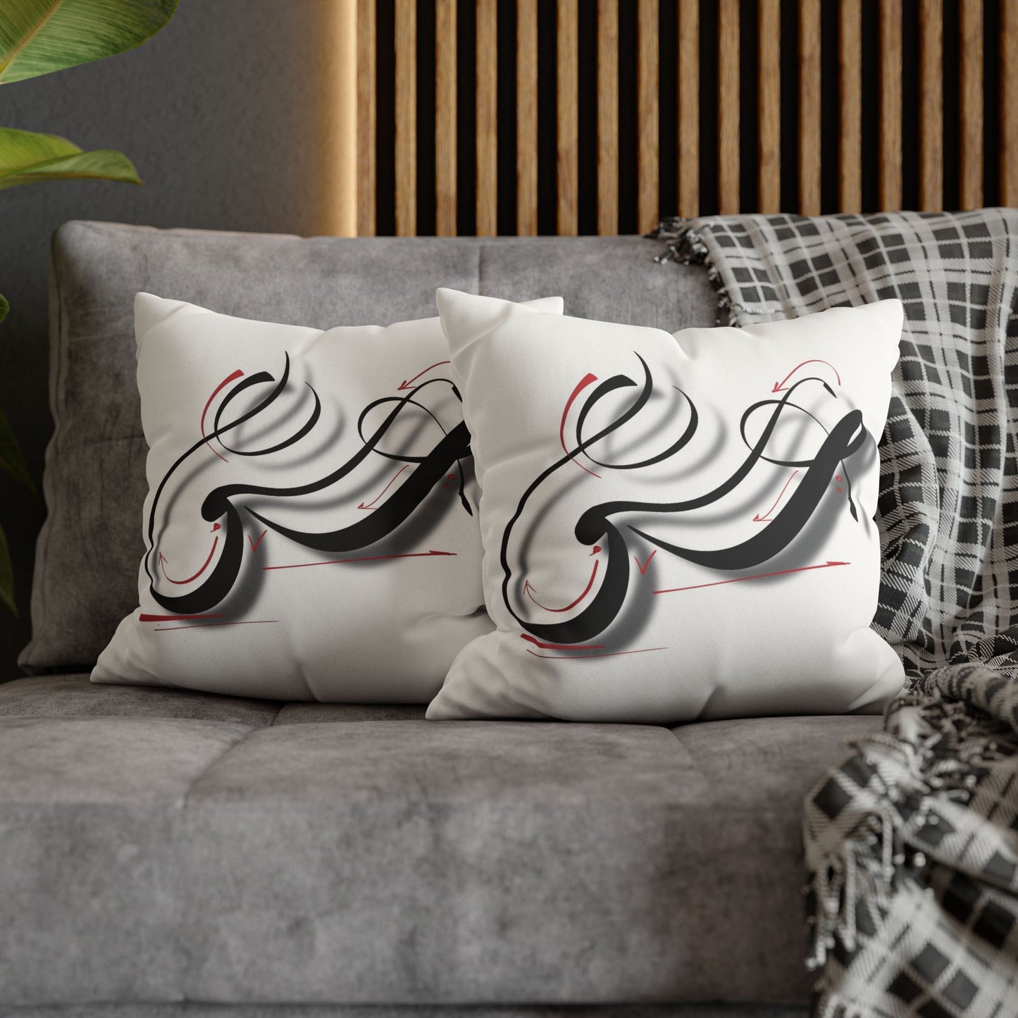 Square Pillowcase - Persian Calligraphy, Modern Handwriting Design