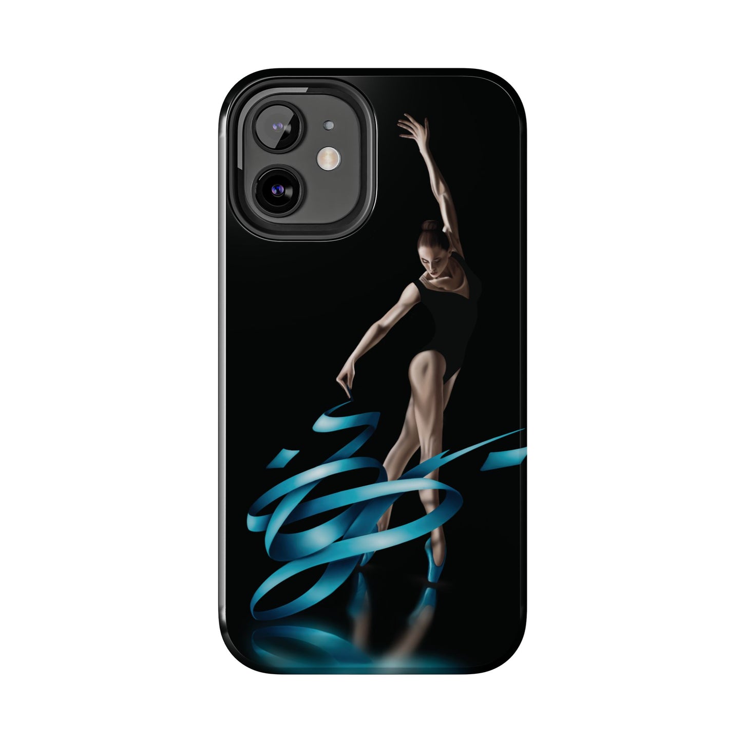 Phone Case Ballerina with Blue Ribbon Persian Calligraphy Design