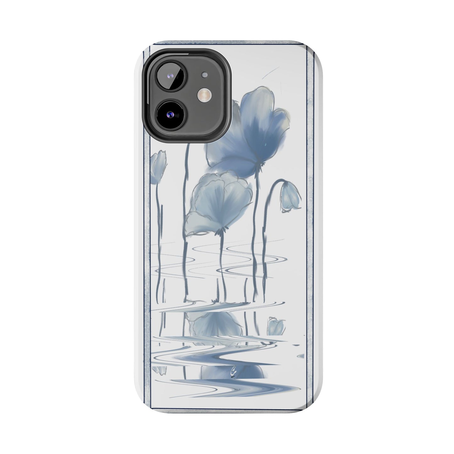 Floral Tough Phone Case - Watercolour Blue Flora Collection