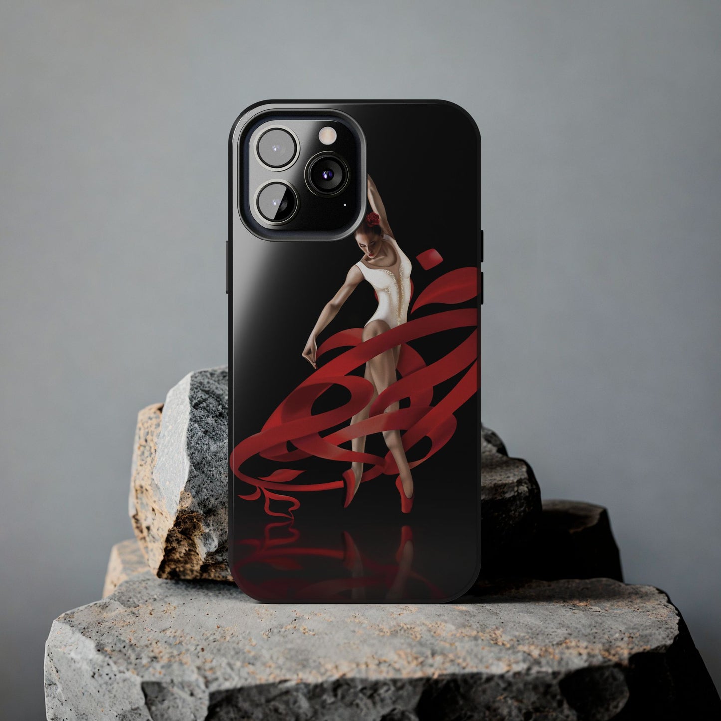 Phone Case Persian Calligraphy Rose Ribbon Ballerina