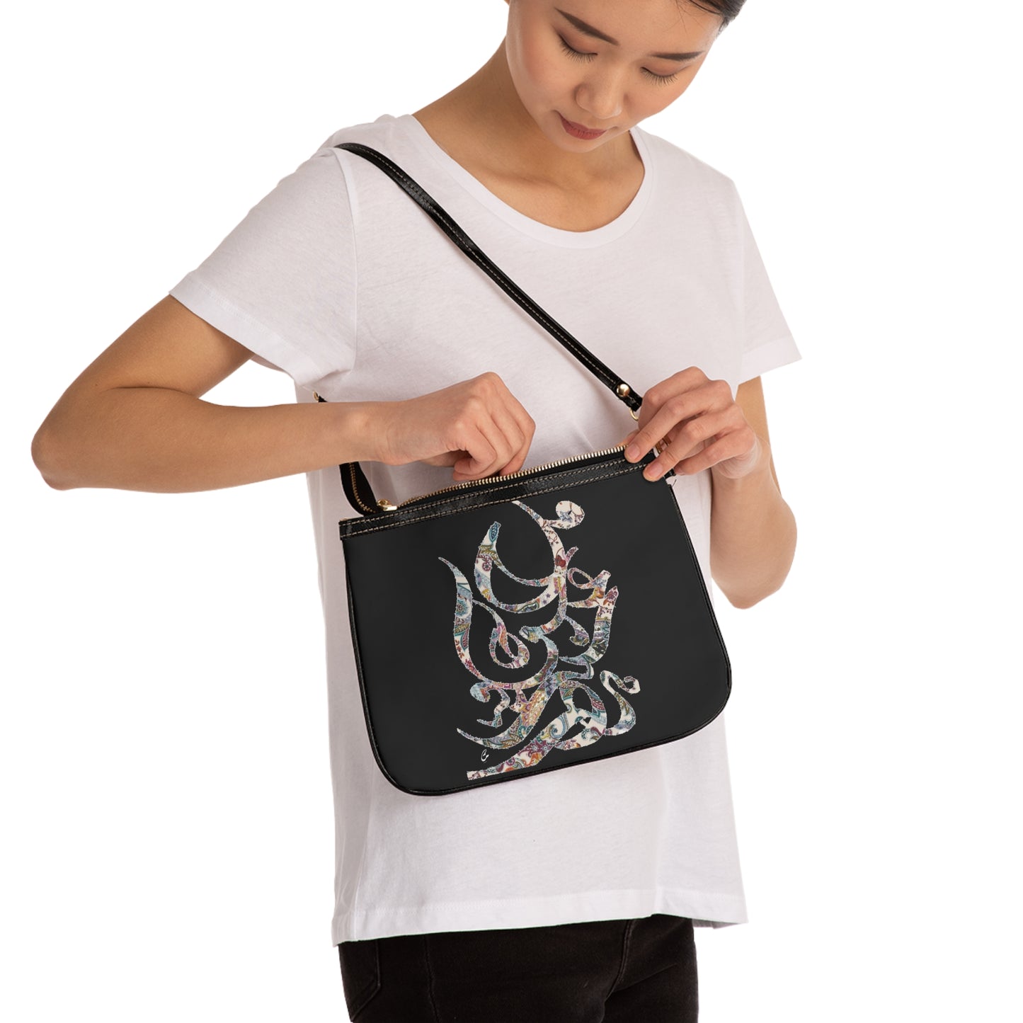 Persian Calligraphy Art Small Shoulder Bag /