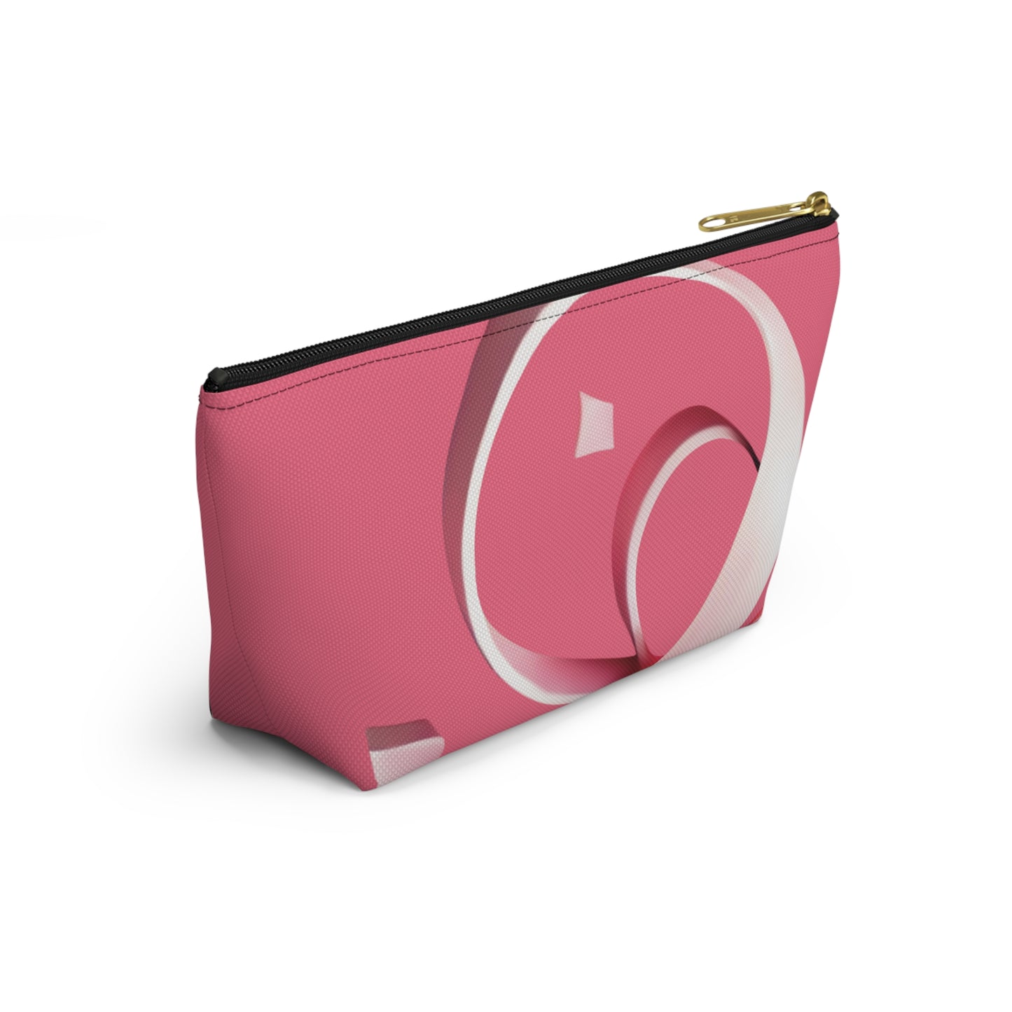 Pink ribbon Accessory Pouch w T-bottom