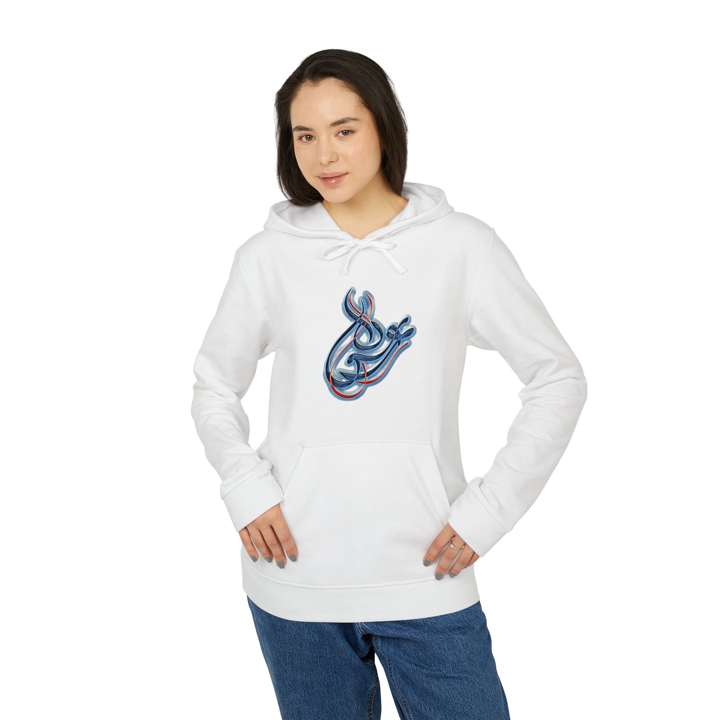 Kalli K X Adidas Unisex Fleece Hoodie-Modern Calligraphy LOVE
