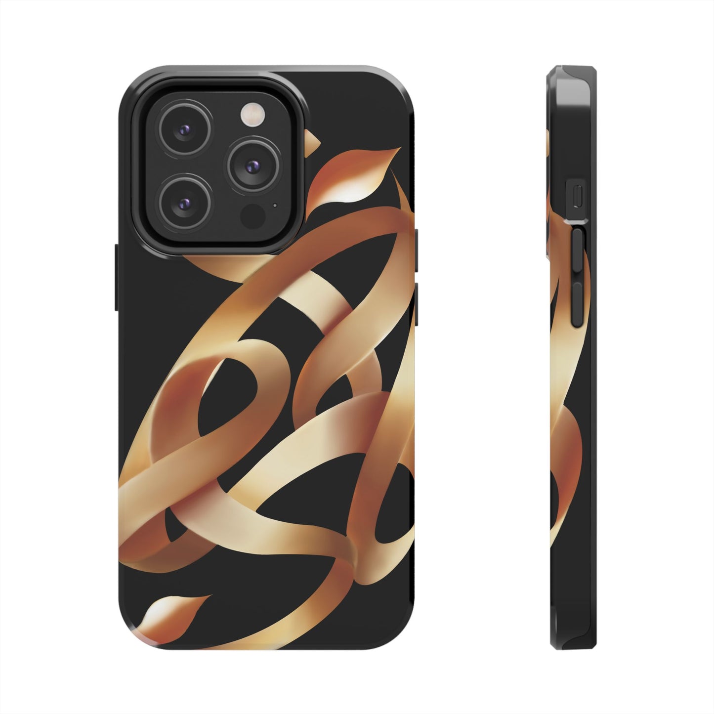 Gold Ribbon Phone Case Persian Calligraphy Modern Handwriting