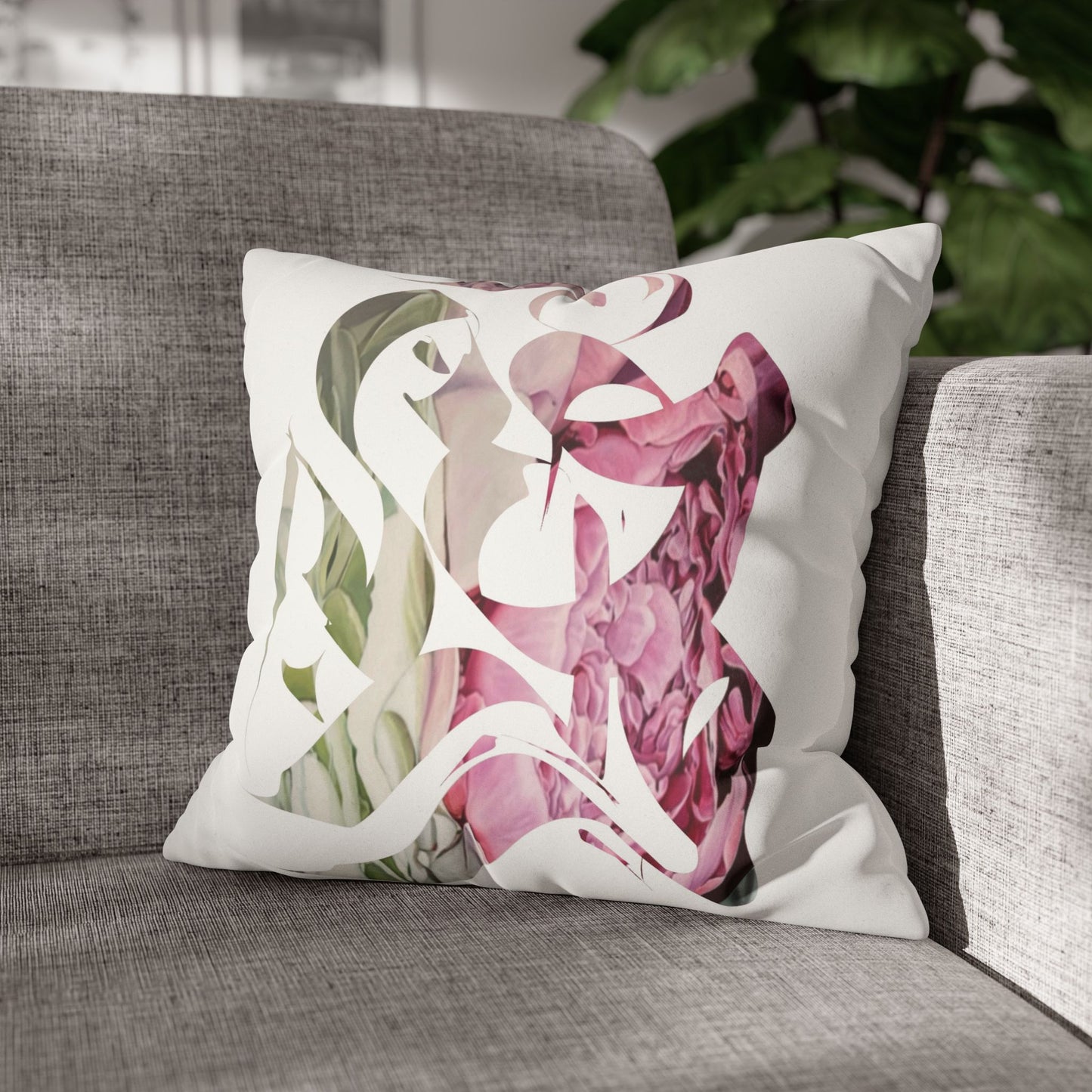 Square Pillowcase - Flora Persian Calligraphy Home Design Cushion