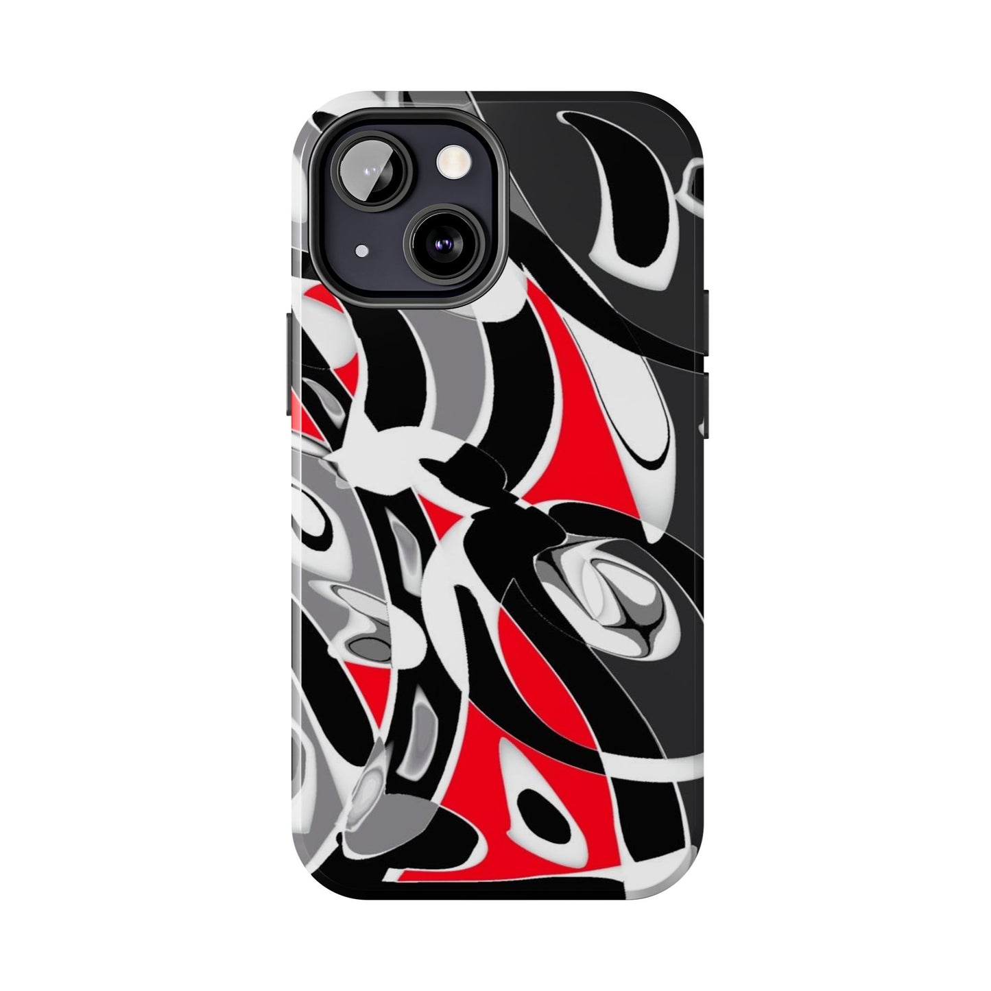 Phone Case - Calligraphy Design in Gray, White, and Red