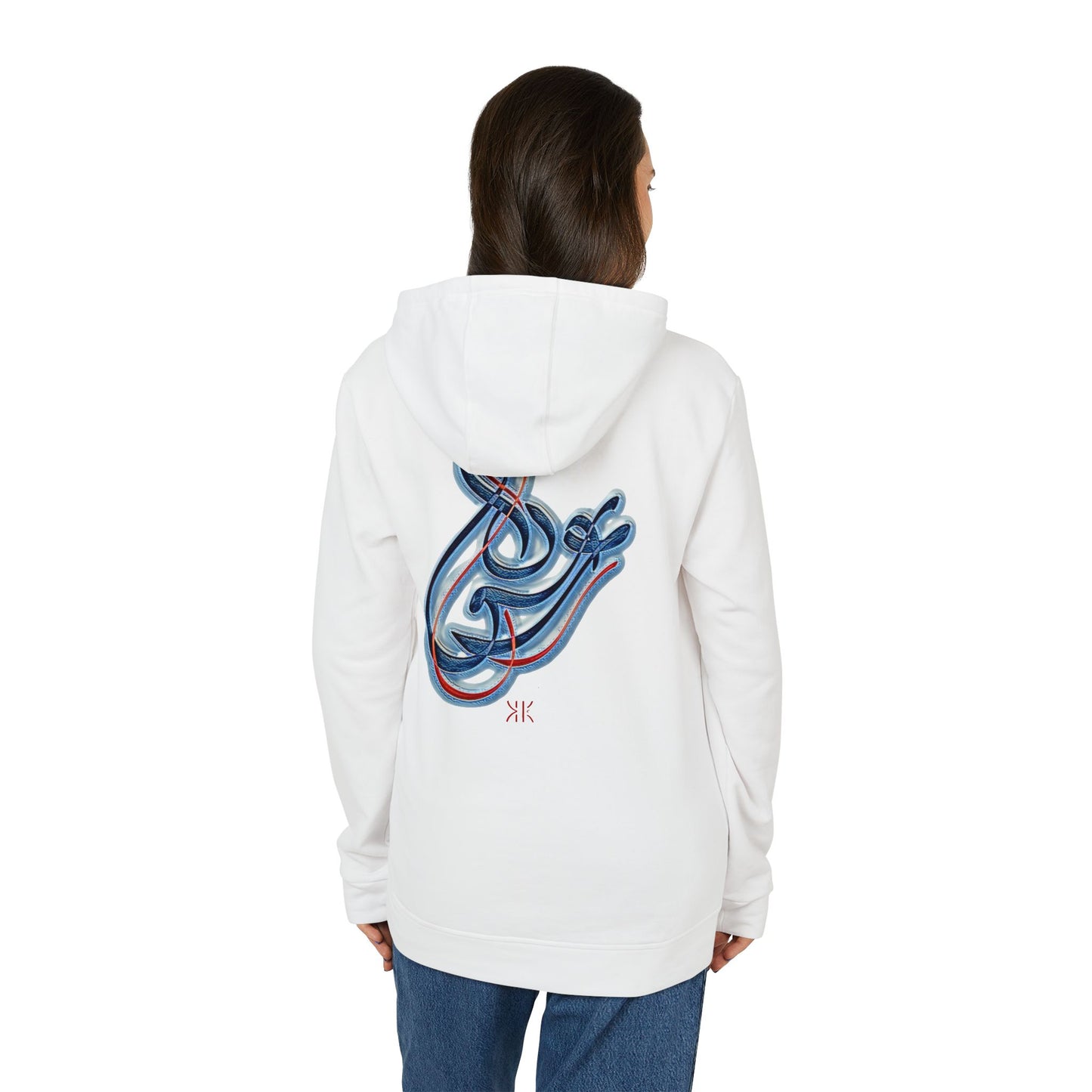 Kalli K X Adidas Unisex Fleece Hoodie-Modern Calligraphy LOVE