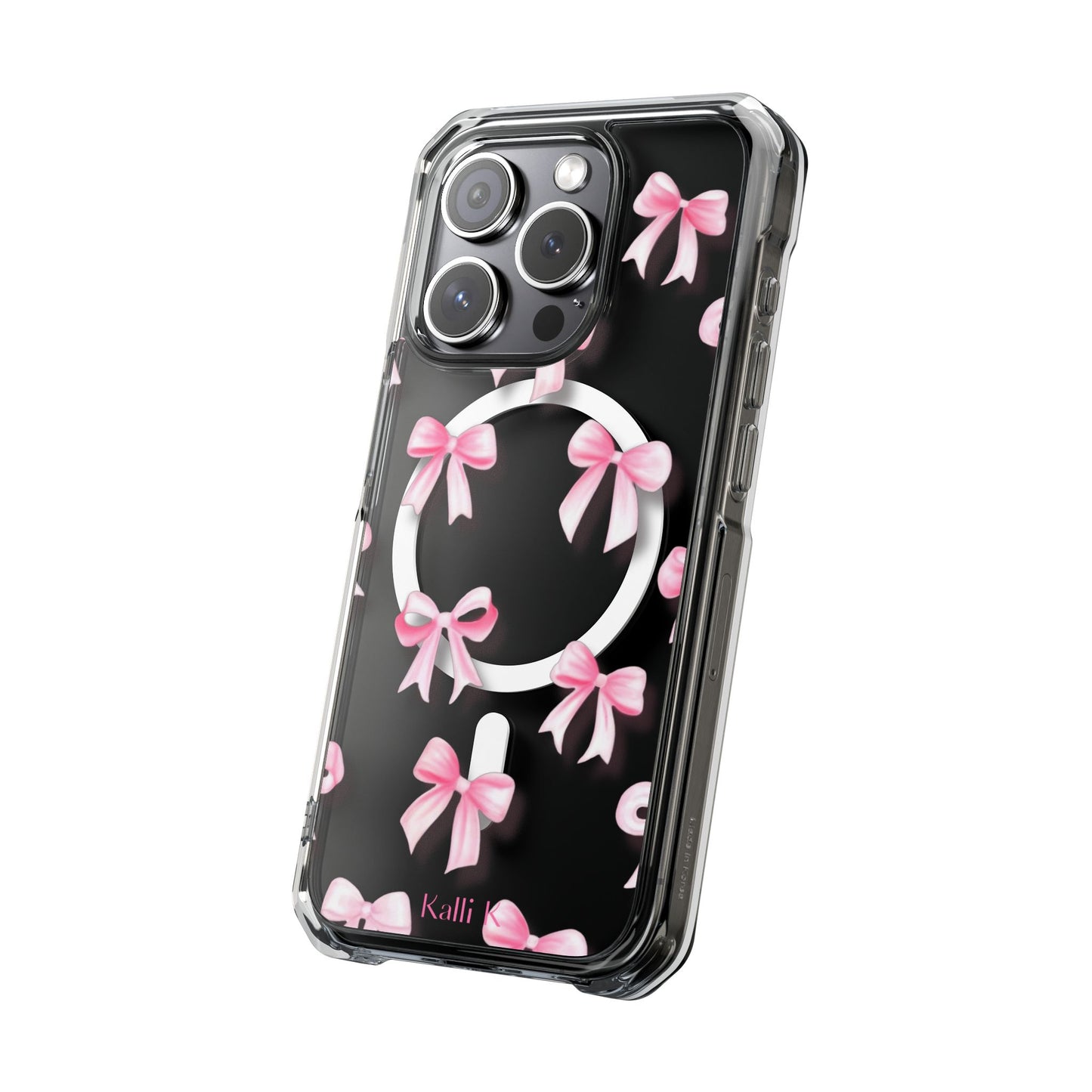 Pink Bows🎀 Magnetic Clear Impact Cases with Pink Bow Design | Stylish Phone Protection, Gifts for Her, Trendy Accessories, Birthday Gifts, Cute Tech