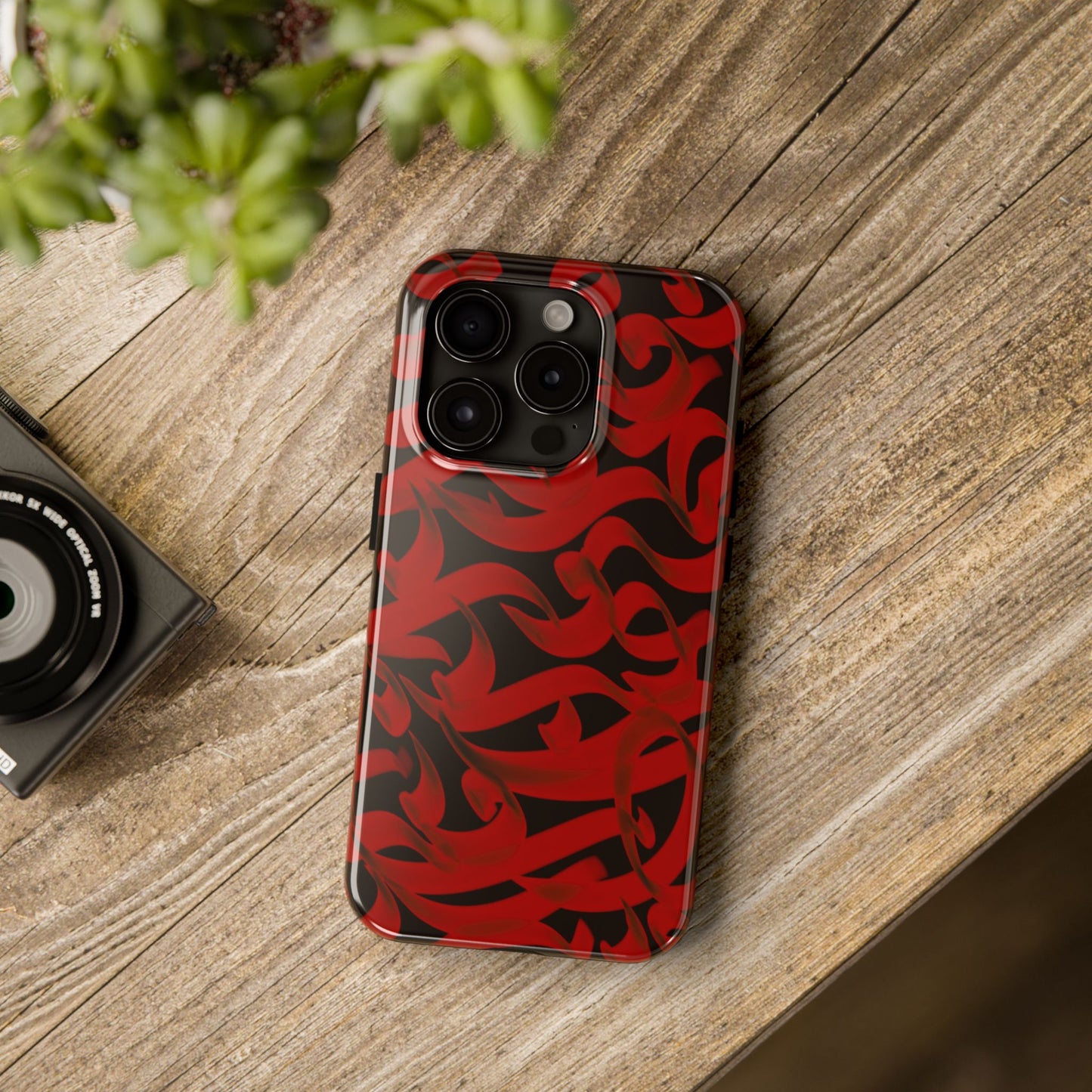 Phone Case Bold Red Persian Calligraphy Design