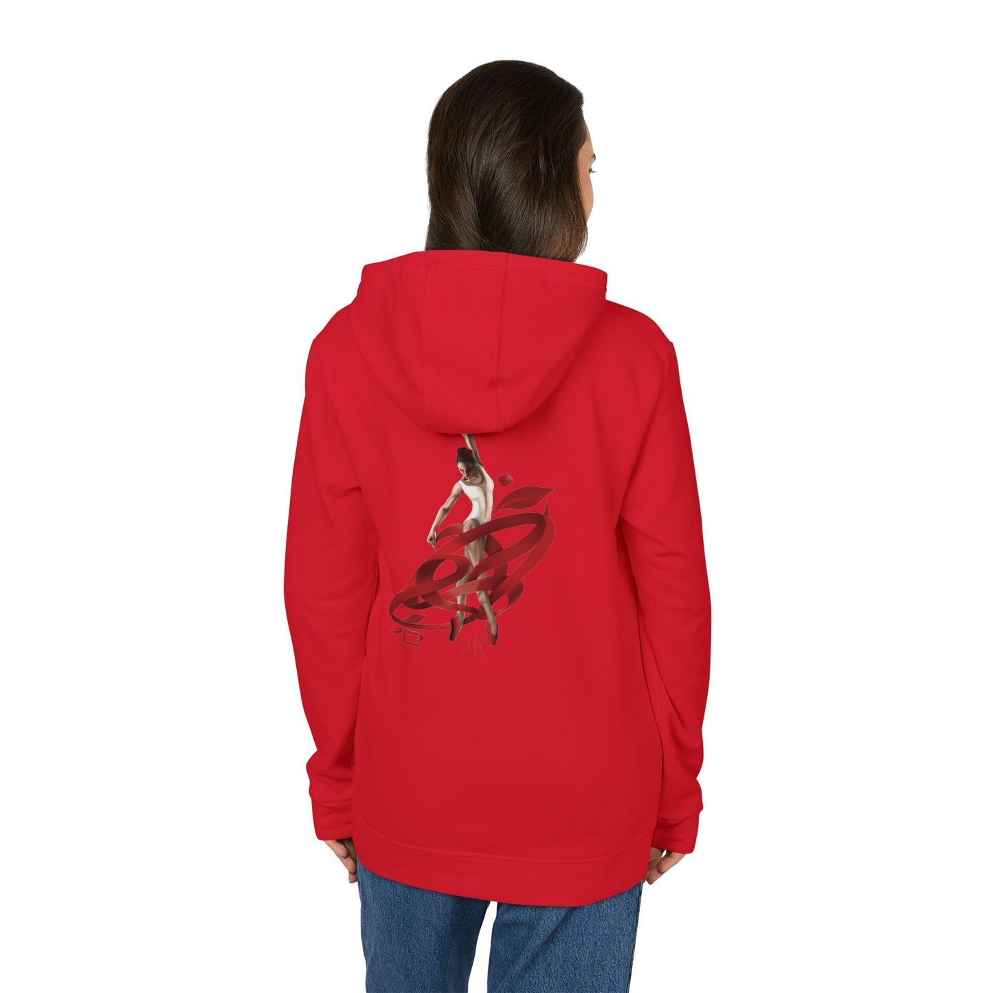 Kalli K X Adidas Unisex Fleece Hoodie- Ballerina and ribbon