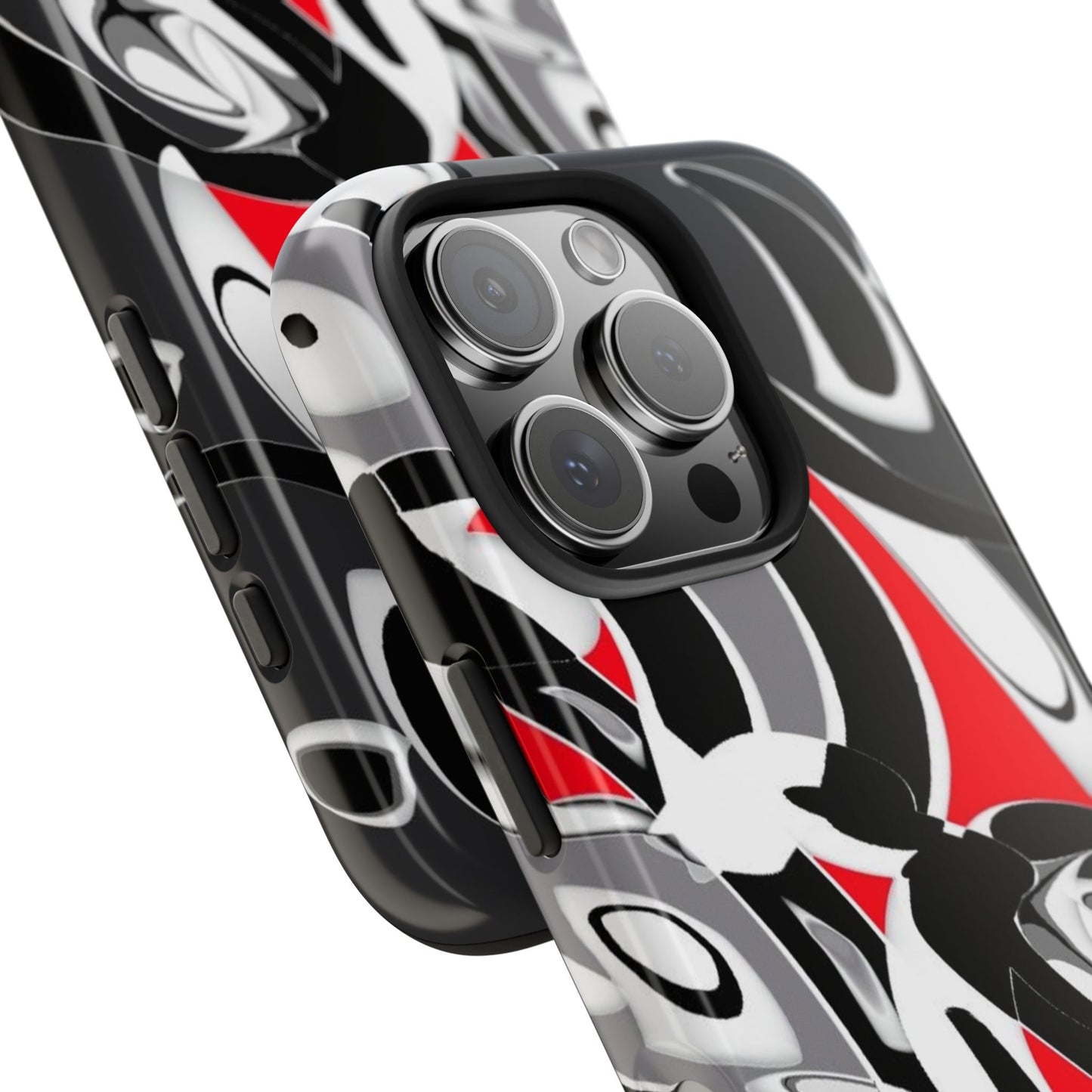 Phone Case - Calligraphy Design in Gray, White, and Red