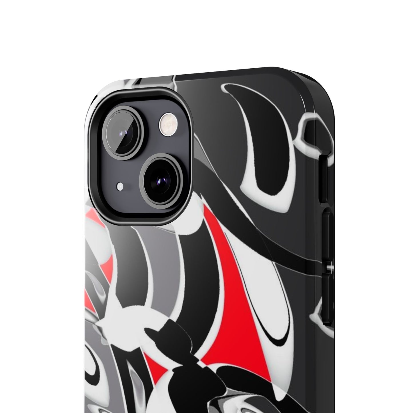 Phone Case - Calligraphy Design in Gray, White, and Red