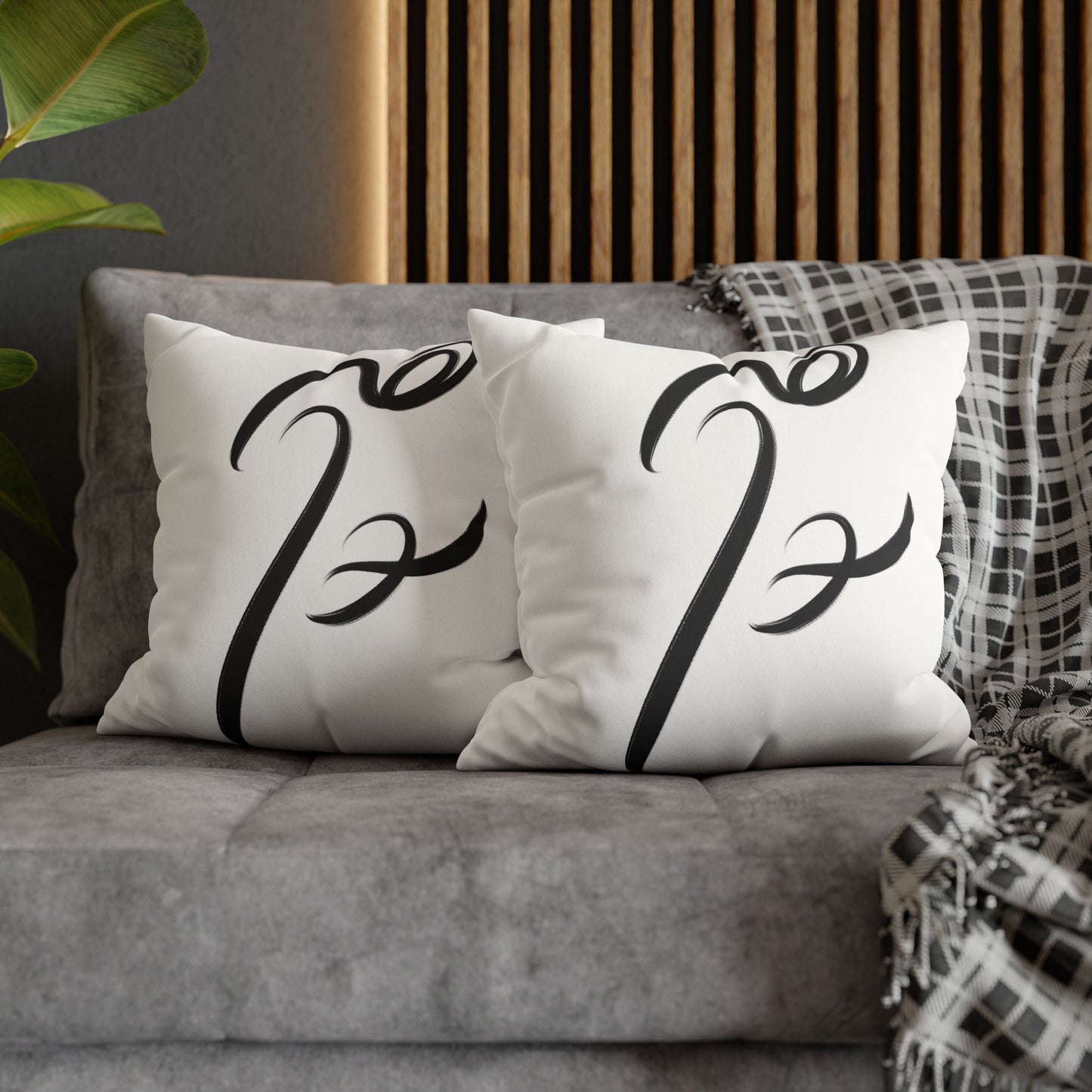 Hich Calligraphy beauty Faux Suede Square Pillow Cover