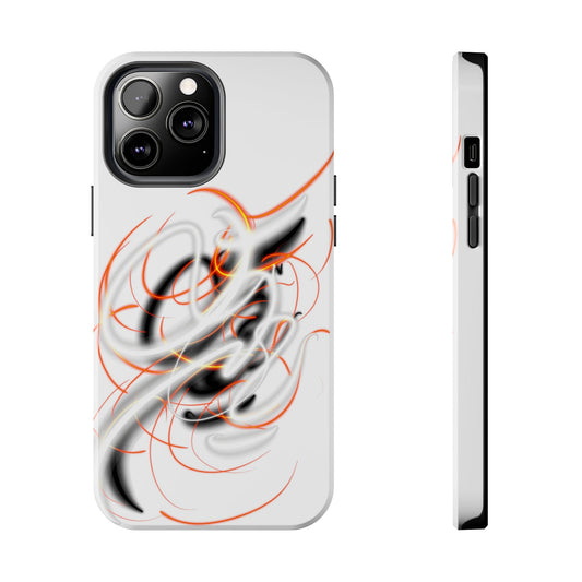 Phone Case Electric Persian Calligraphy Design in Grey