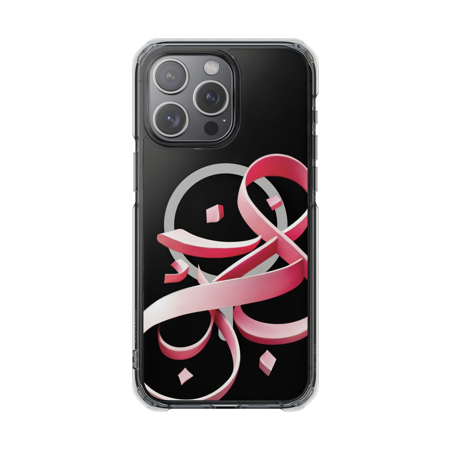 Phone Case - Pink Ribbon Persian Calligraphy Design - Magnetic Case