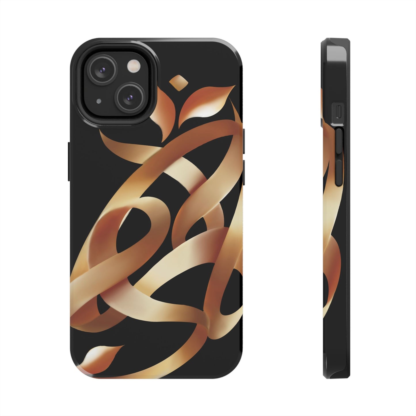 Gold Ribbon Phone Case Persian Calligraphy Modern Handwriting