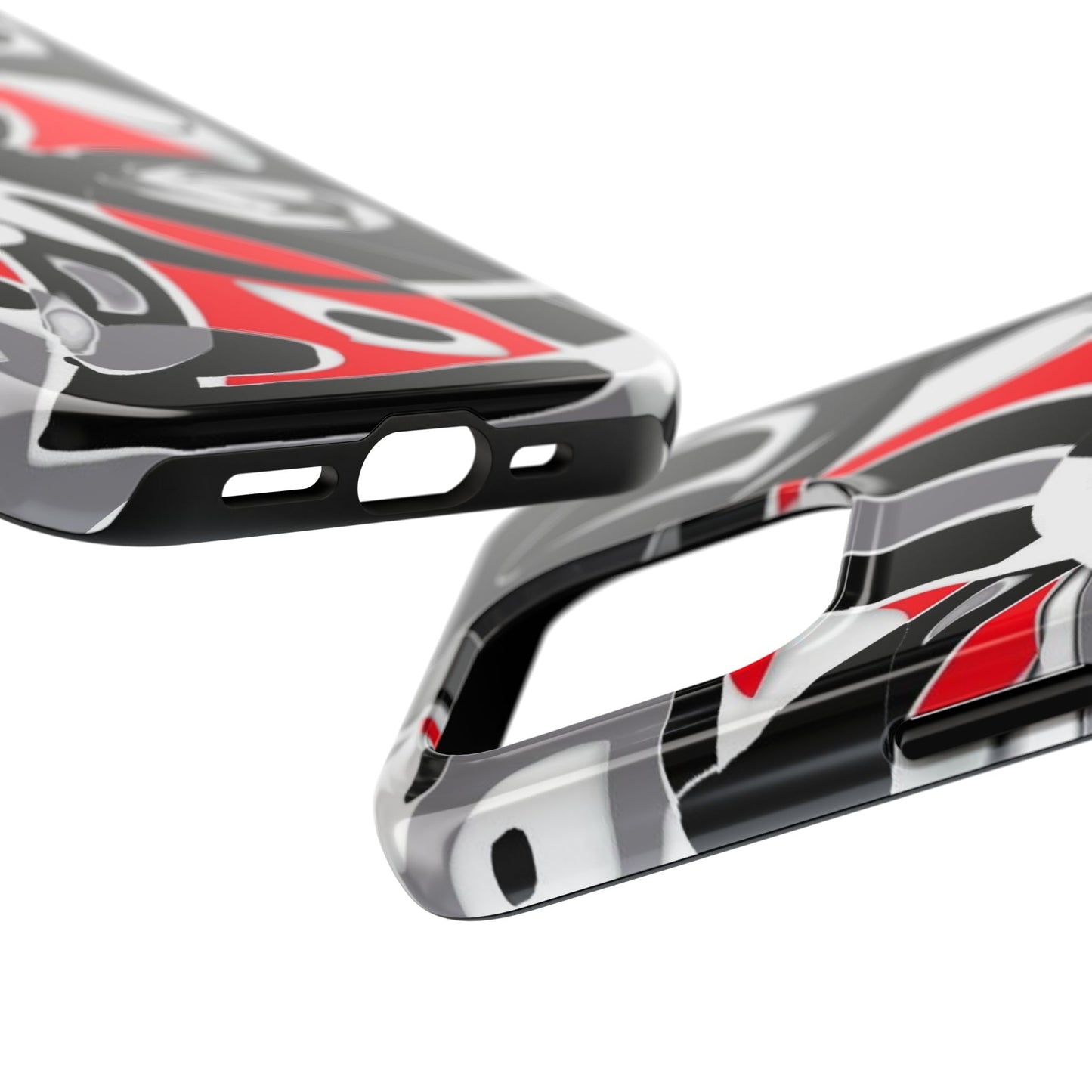 Phone Case - Calligraphy Design in Gray, White, and Red
