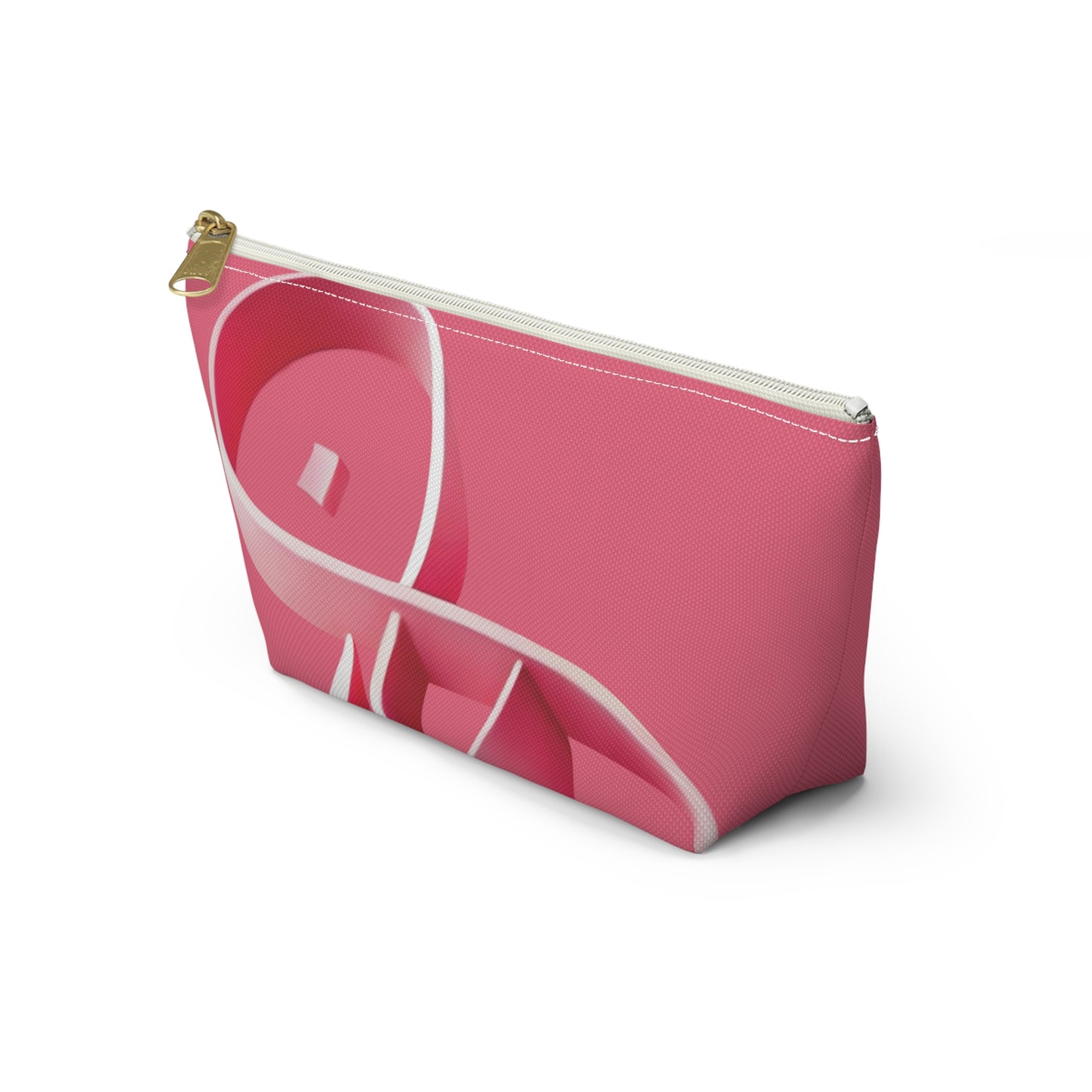 Pink ribbon Accessory Pouch w T-bottom