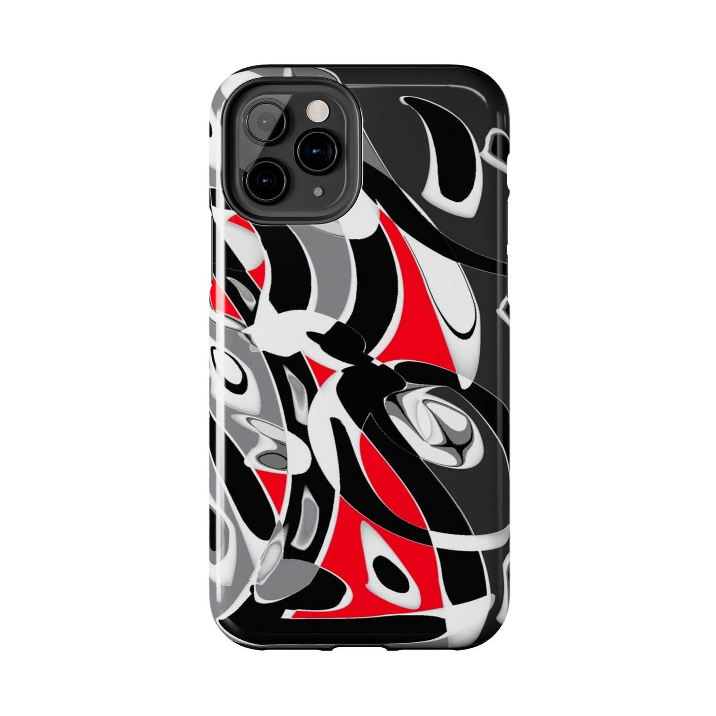 Phone Case - Calligraphy Design in Gray, White, and Red