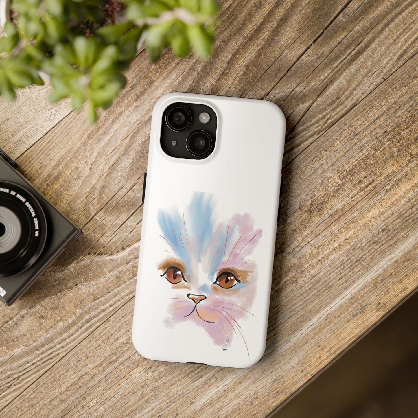 Cat Watercolour Tough Phone Case /