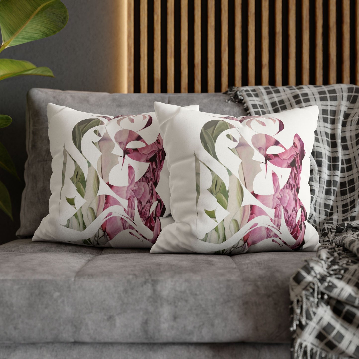 Square Pillowcase - Flora Persian Calligraphy Home Design Cushion