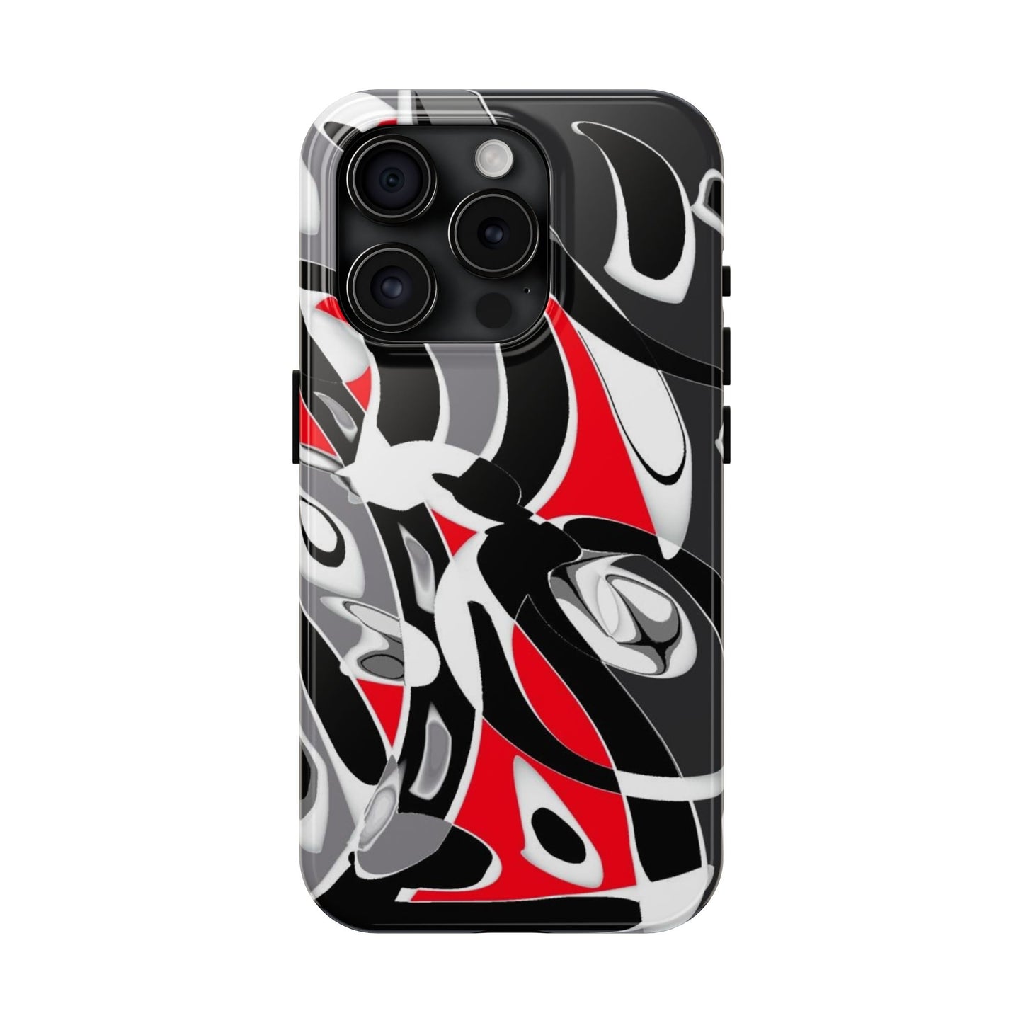 Phone Case - Calligraphy Design in Gray, White, and Red