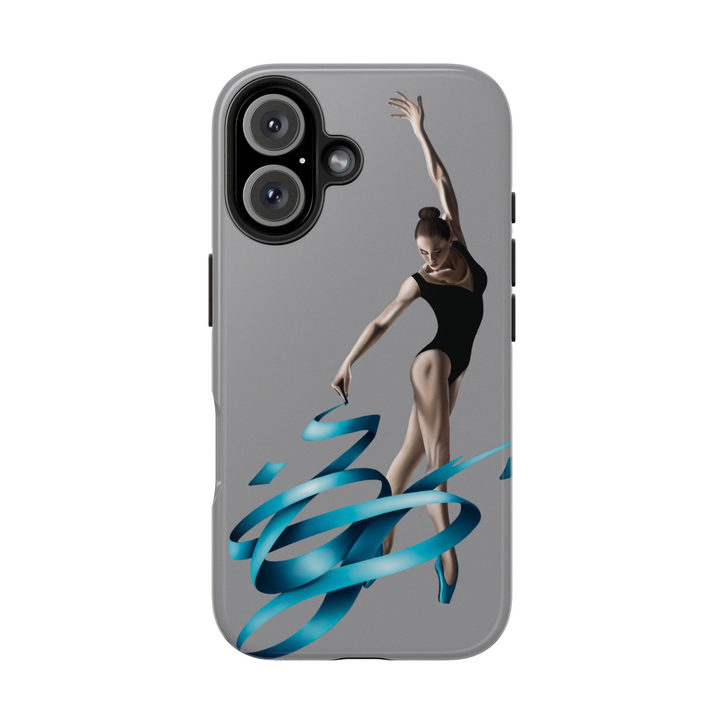 Phone Case - Ballerina with Blue Ribbon Persian Calligraphy Design in Grey