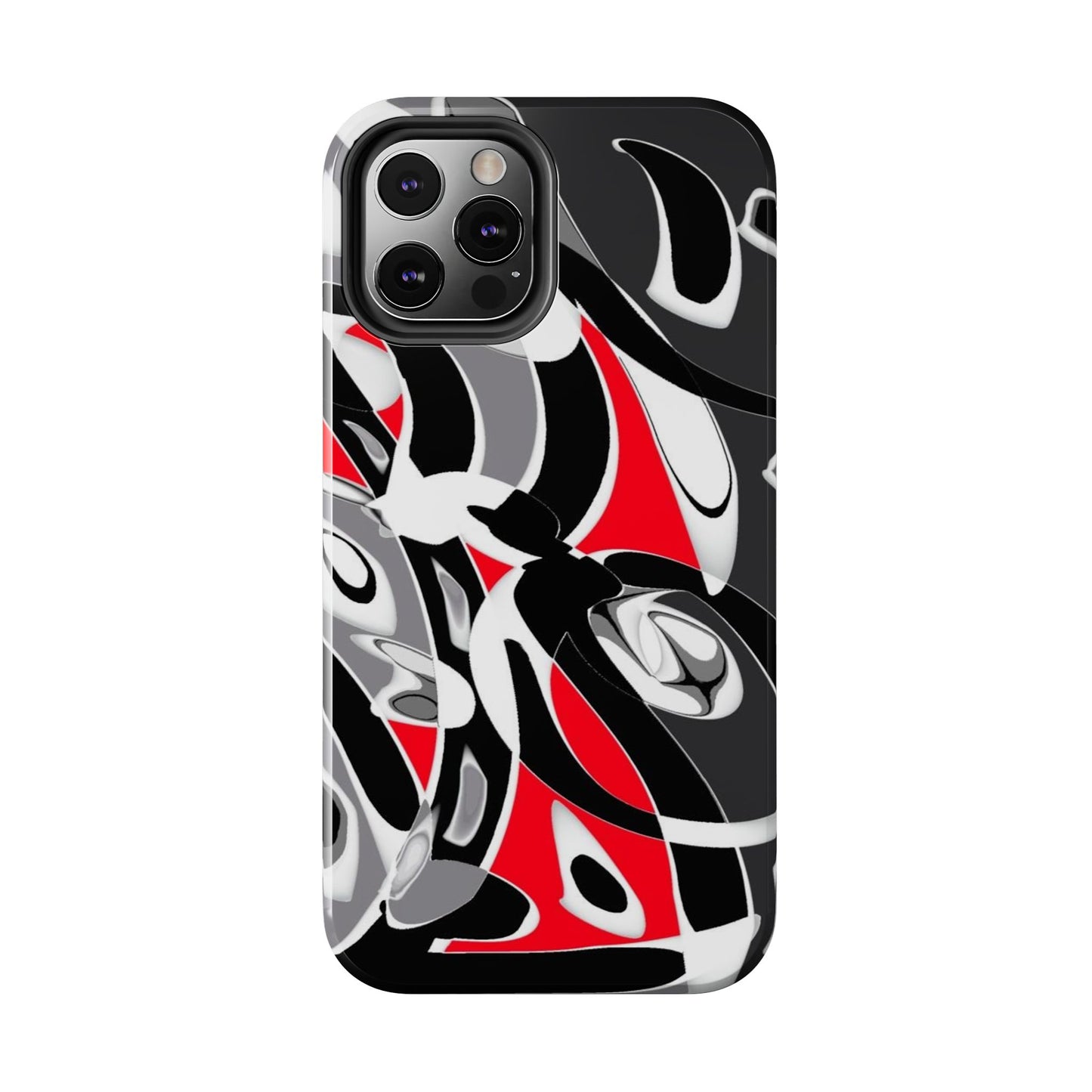 Phone Case - Calligraphy Design in Gray, White, and Red