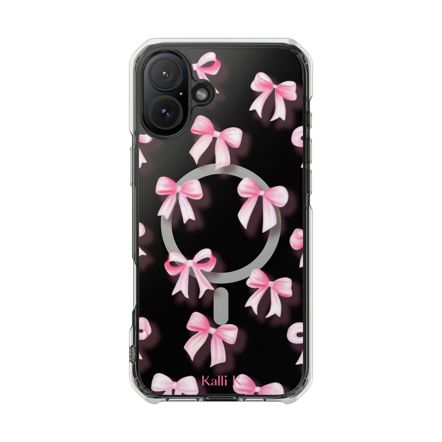 Pink Bows🎀 Magnetic Clear Impact Cases with Pink Bow Design | Stylish Phone Protection, Gifts for Her, Trendy Accessories, Birthday Gifts, Cute Tech