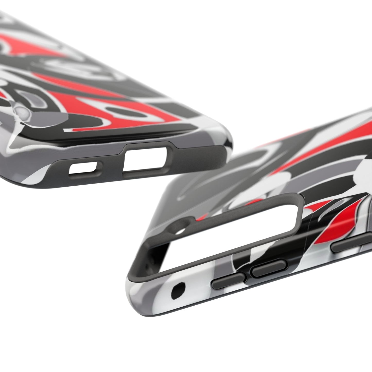 Phone Case - Calligraphy Design in Gray, White, and Red