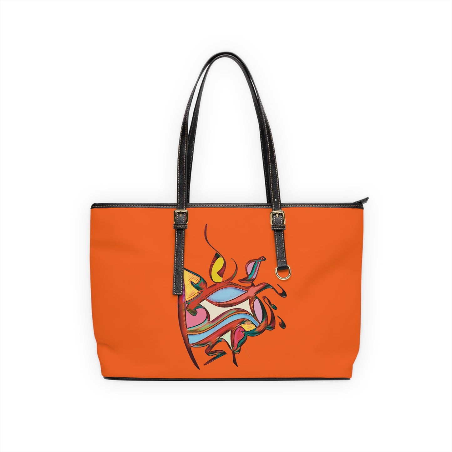 Elegant PU Leather Purse with Artistic Calligraphy Design