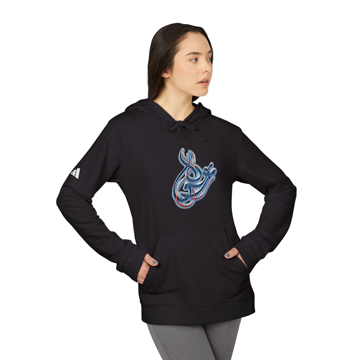 Kalli K X Adidas Unisex Fleece Hoodie-Modern Calligraphy LOVE