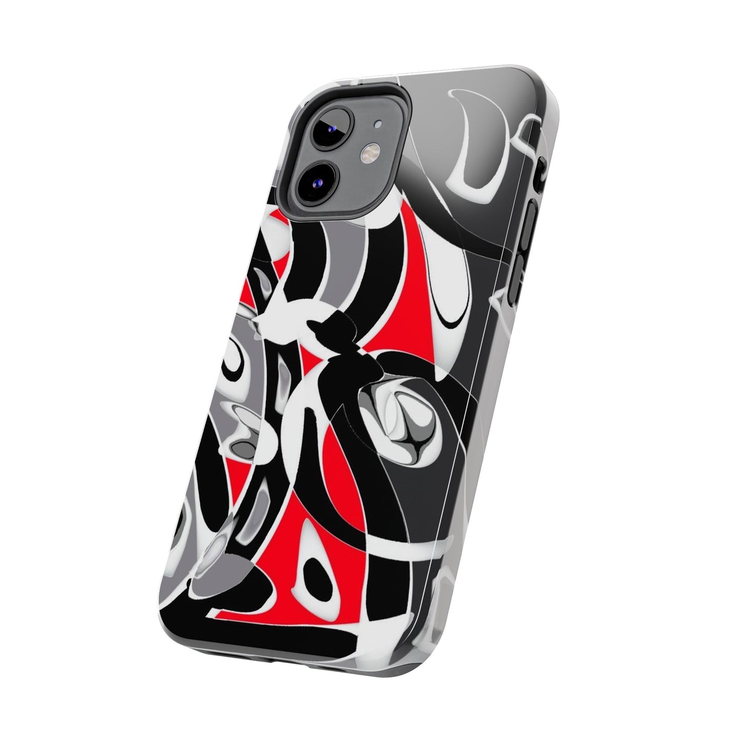 Phone Case - Calligraphy Design in Gray, White, and Red