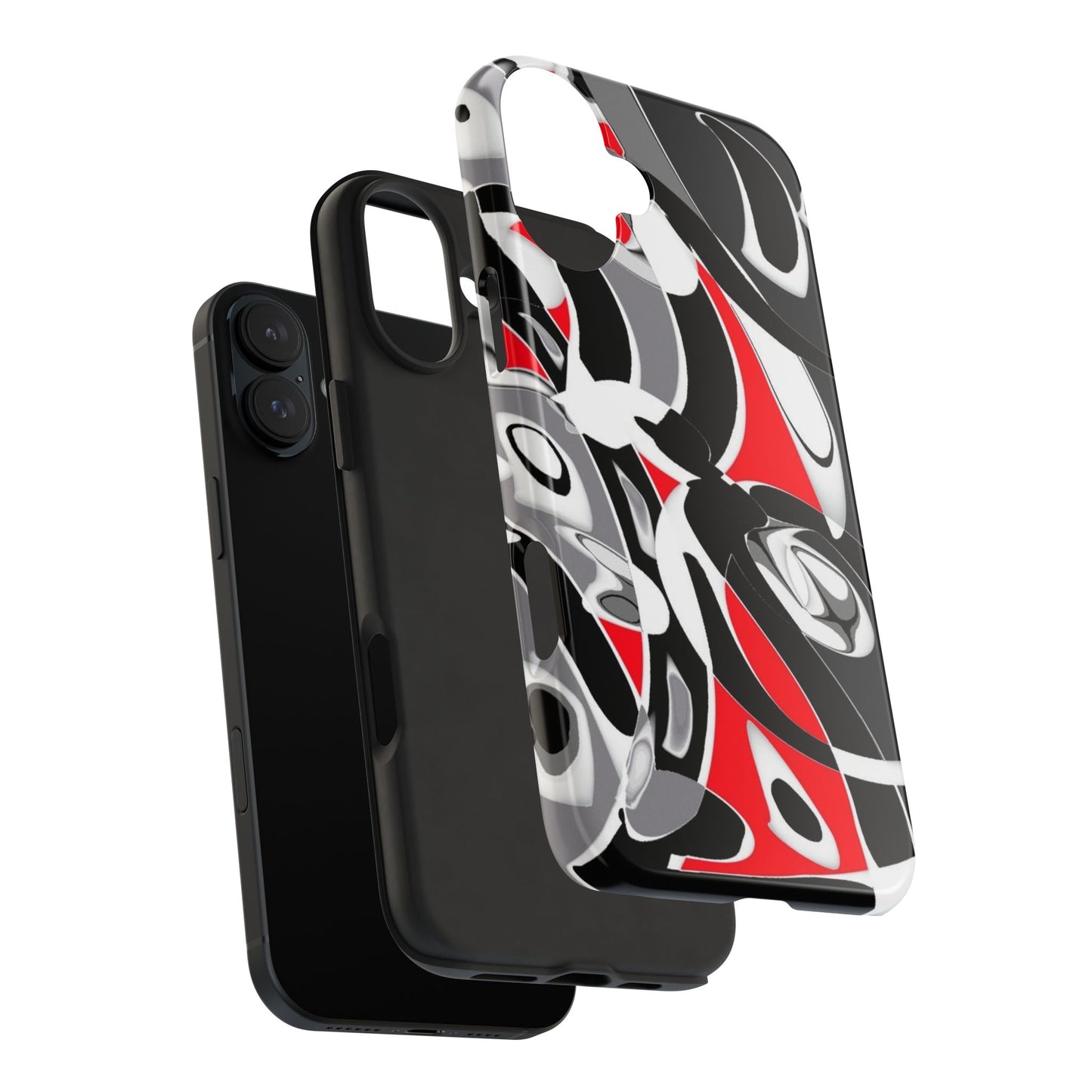 Phone Case - Calligraphy Design in Gray, White, and Red