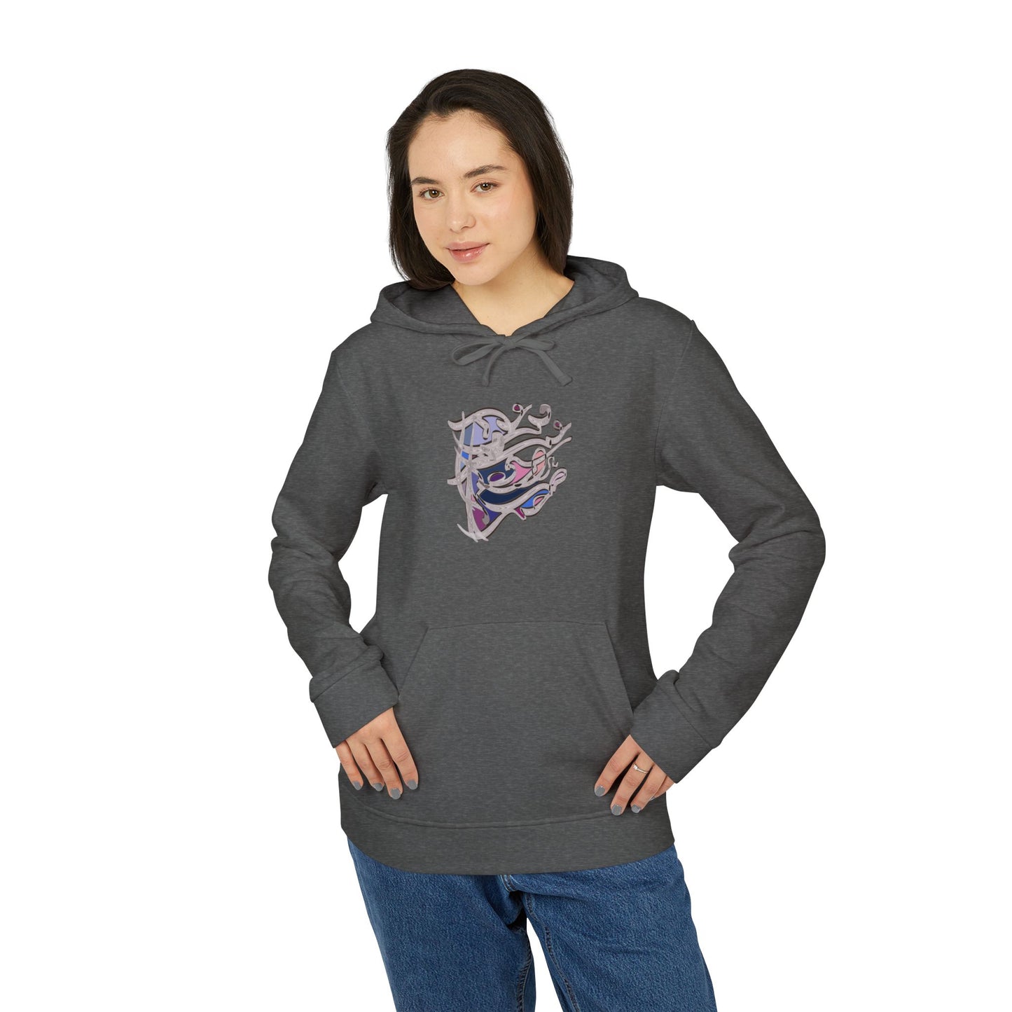 Kalli K X Adidas Unisex Fleece Hoodie- modern calligraphy design